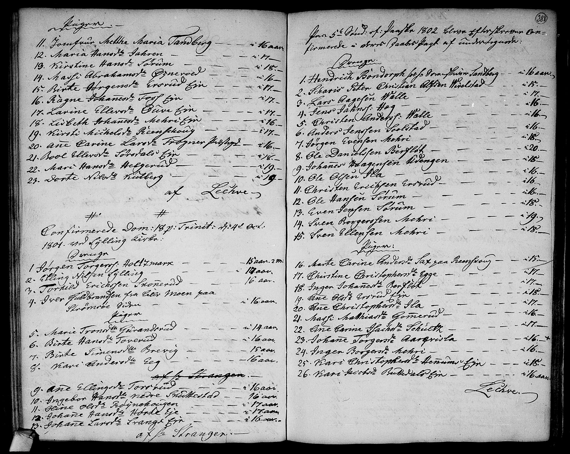 Lier kirkebøker, AV/SAKO-A-230/F/Fa/L0007: Parish register (official) no. I 7, 1794-1813, p. 388
