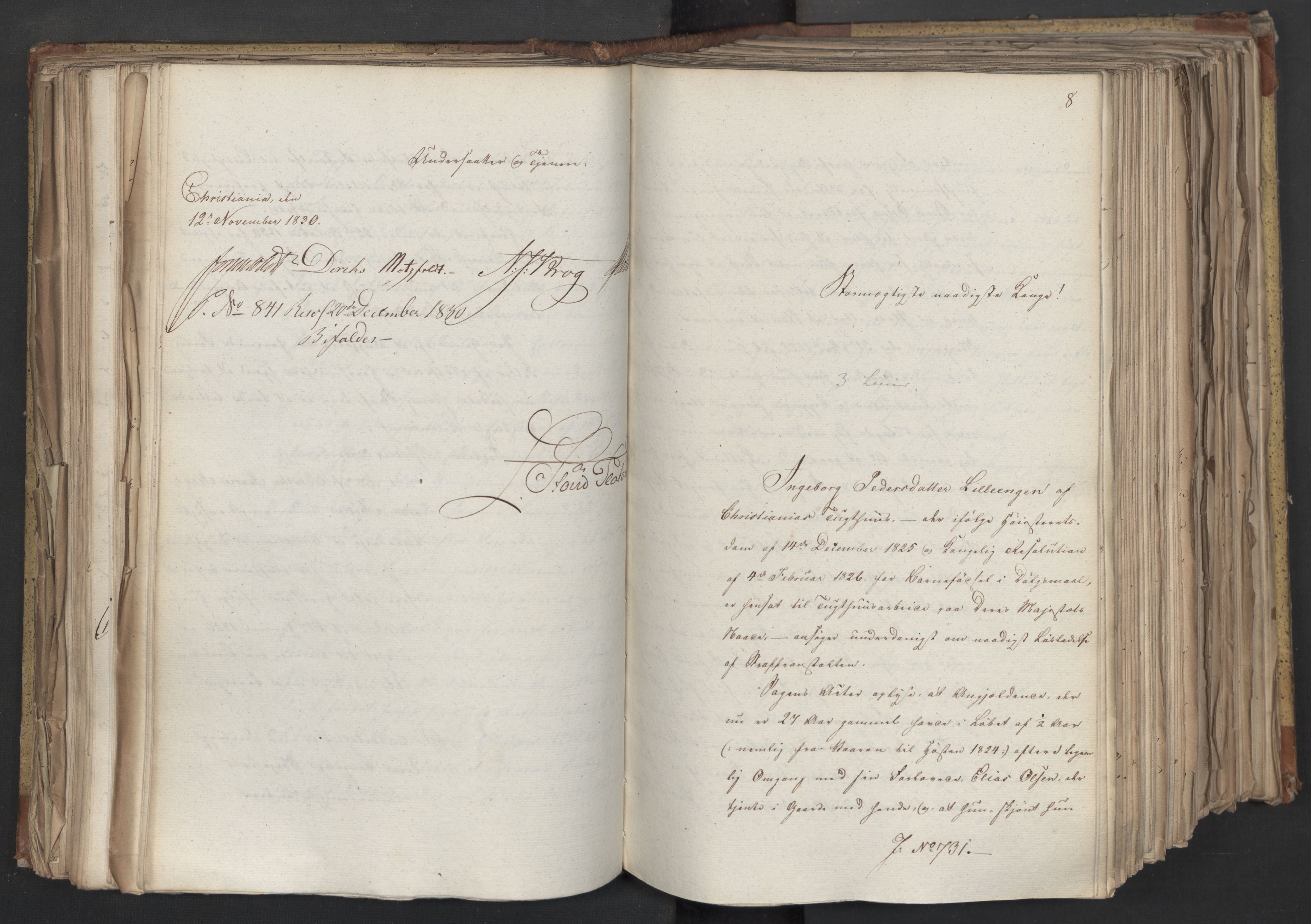 Statsrådsavdelingen i Stockholm, AV/RA-S-1003/D/Da/L0068: Regjeringsinnstillinger nr. 660-876, 1830, p. 229