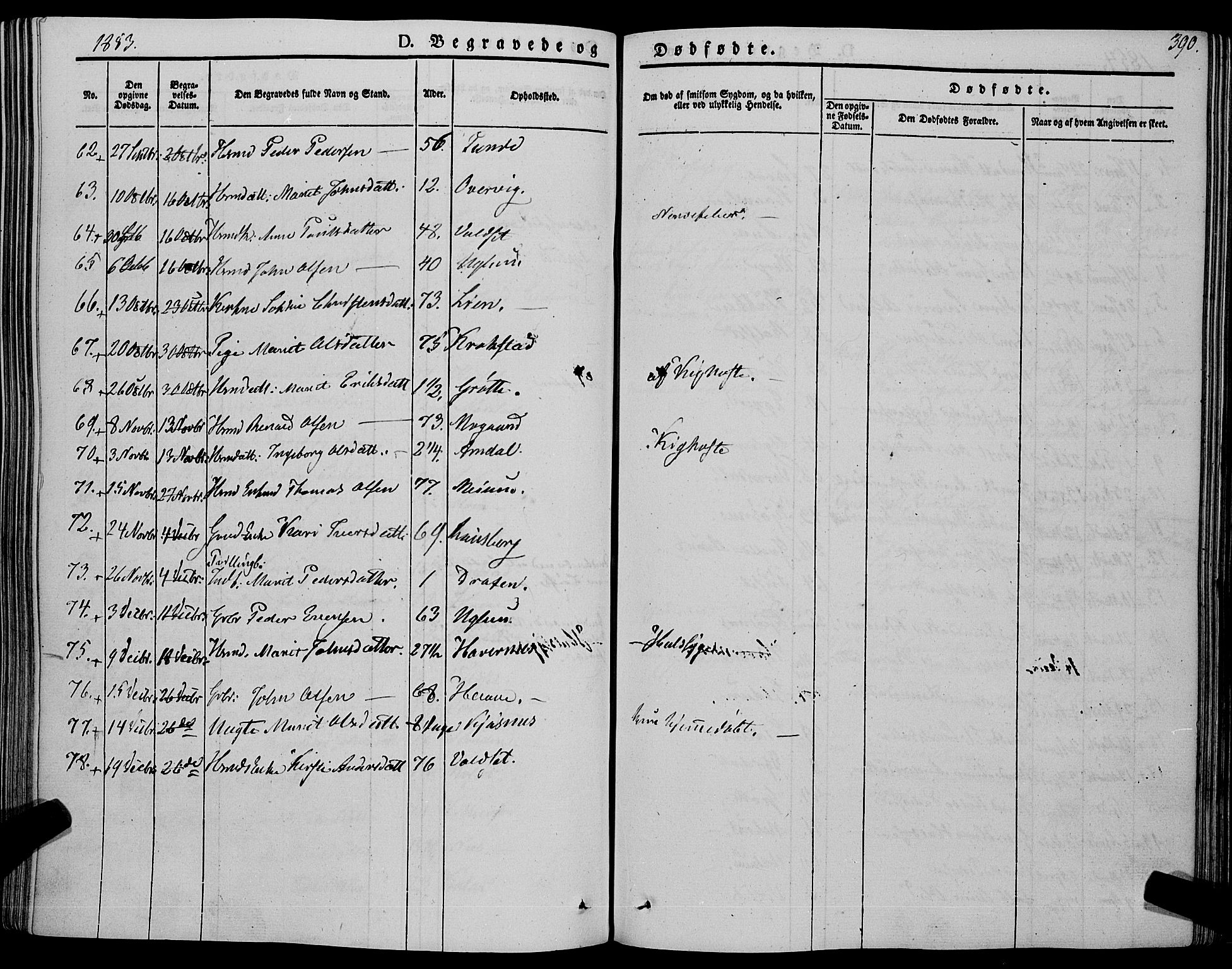 Ministerialprotokoller, klokkerbøker og fødselsregistre - Sør-Trøndelag, SAT/A-1456/695/L1145: Parish register (official) no. 695A06 /1, 1843-1859, p. 390