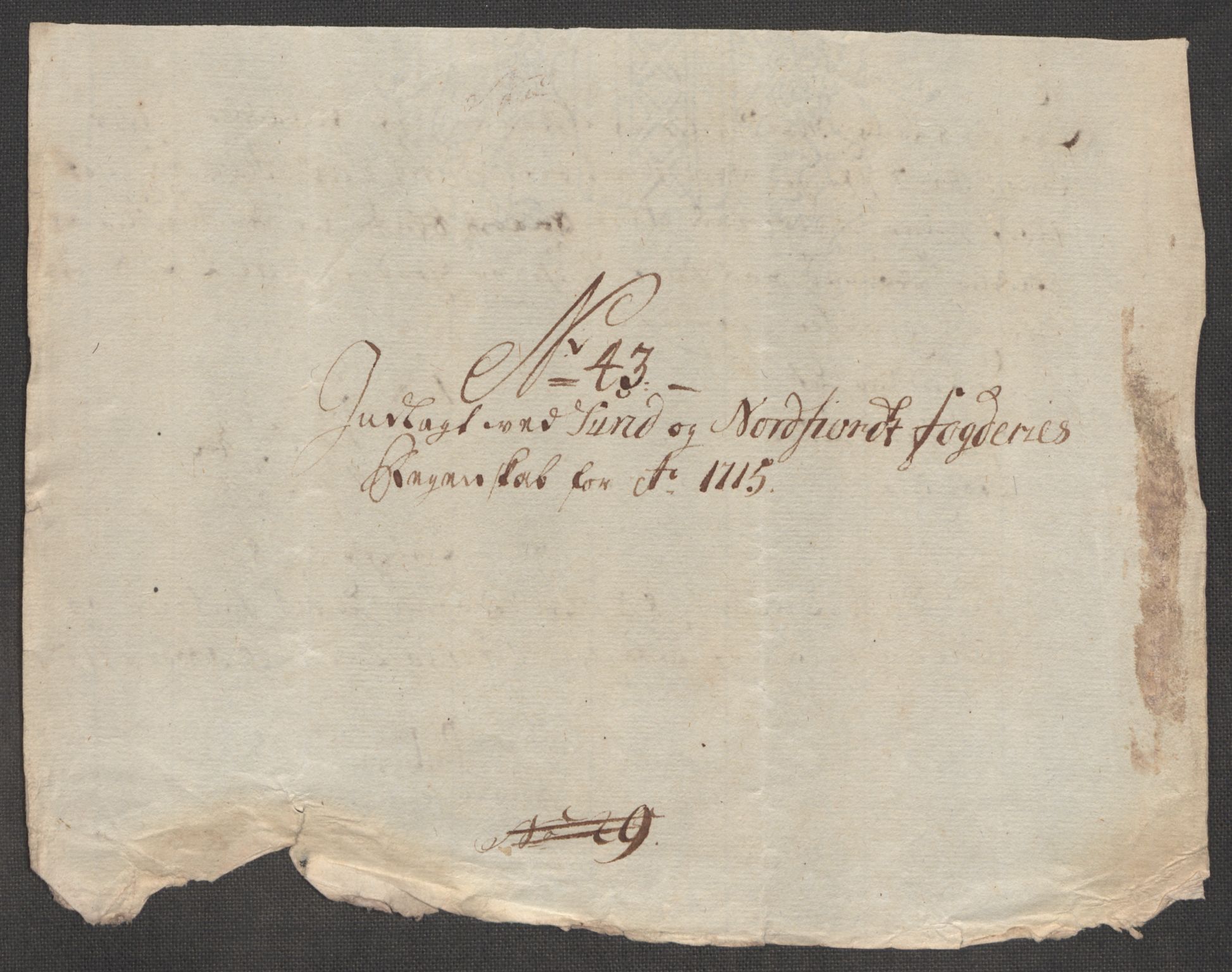 Rentekammeret inntil 1814, Reviderte regnskaper, Fogderegnskap, RA/EA-4092/R53/L3439: Fogderegnskap Sunn- og Nordfjord, 1715, p. 532