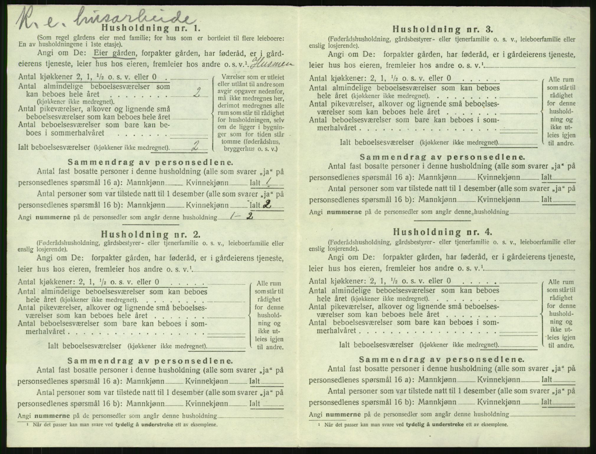 SAT, 1920 census for Vestnes, 1920, p. 862