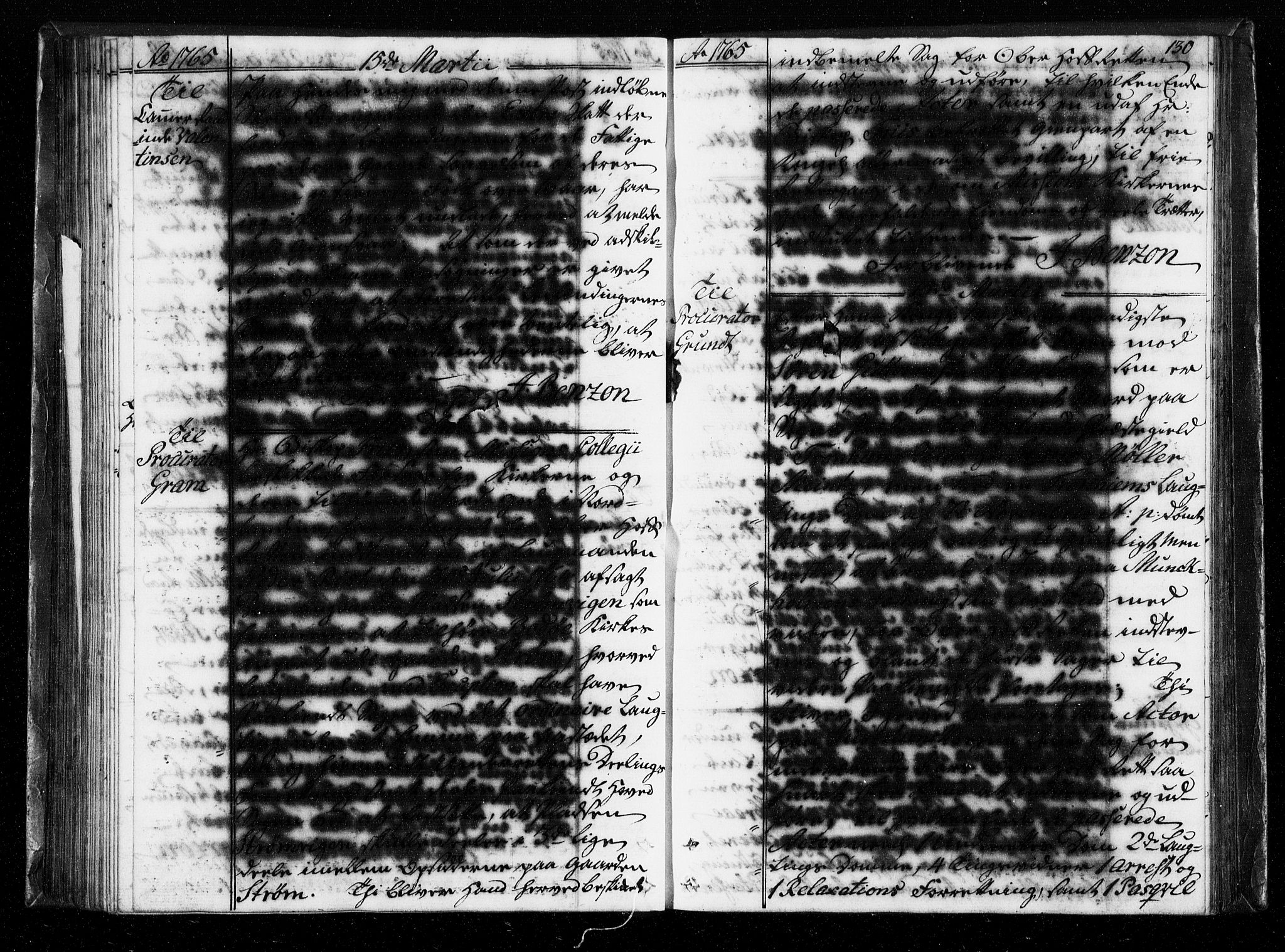 Stattholderembetet 1572-1771, AV/RA-EA-2870/Bf/L0004: Stattholderprotokoll (allmenn kopibok), 1764-1765, p. 129b-130a