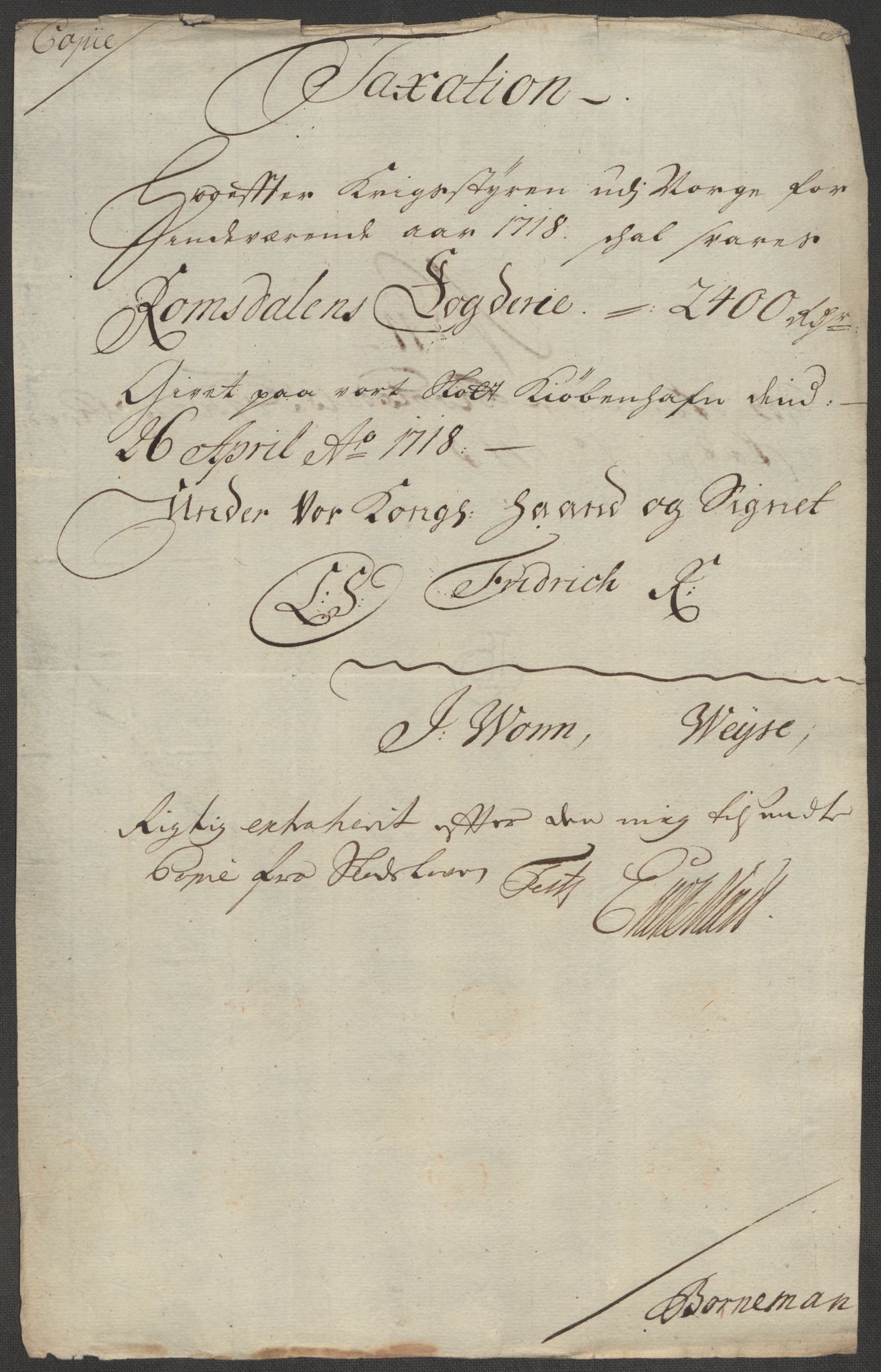 Rentekammeret inntil 1814, Reviderte regnskaper, Fogderegnskap, AV/RA-EA-4092/R55/L3665: Fogderegnskap Romsdal, 1718, p. 124