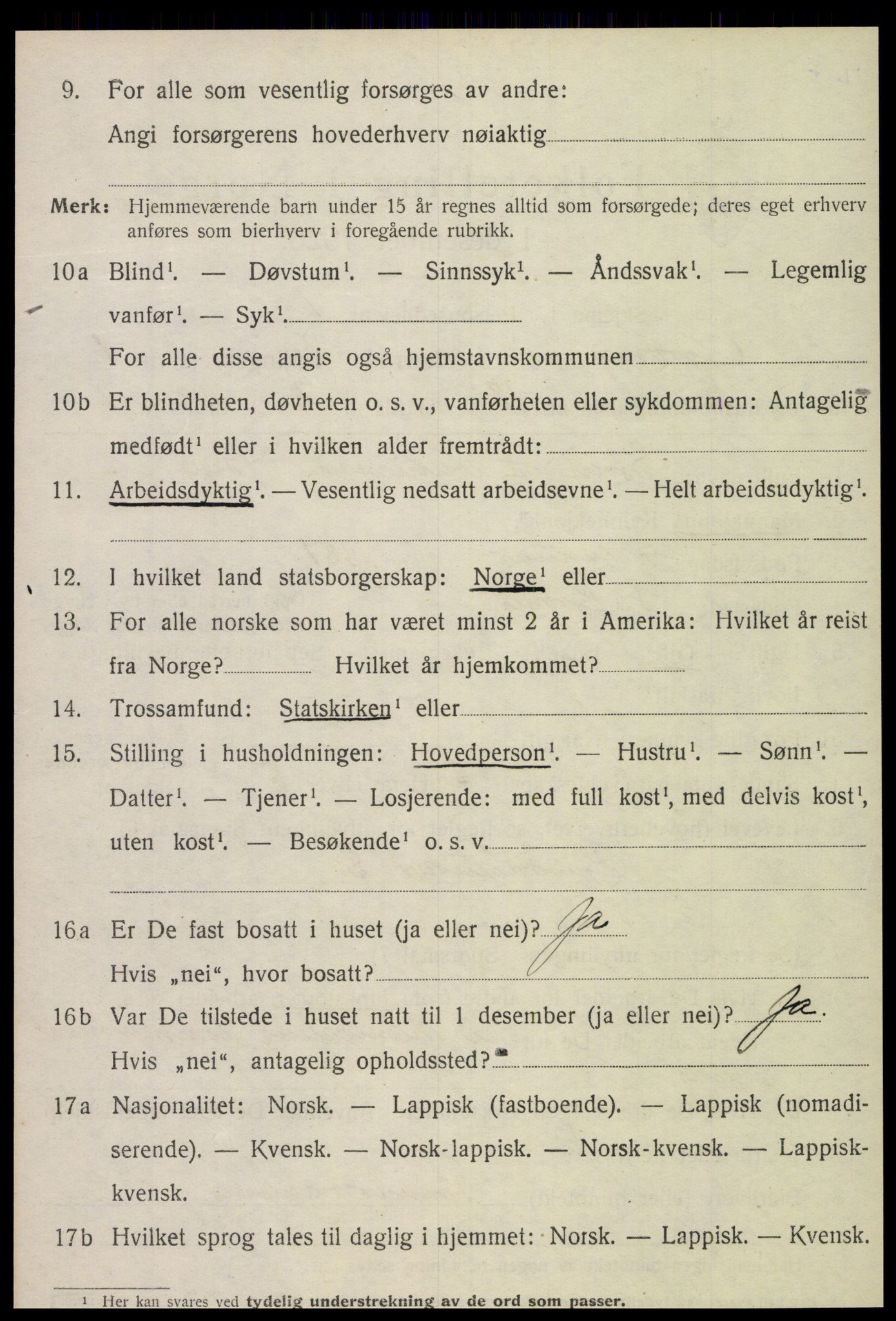 SAT, 1920 census for Grong, 1920, p. 1248