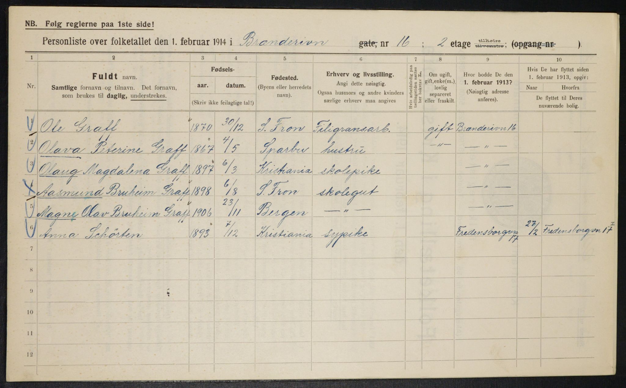 OBA, Municipal Census 1914 for Kristiania, 1914, p. 8780