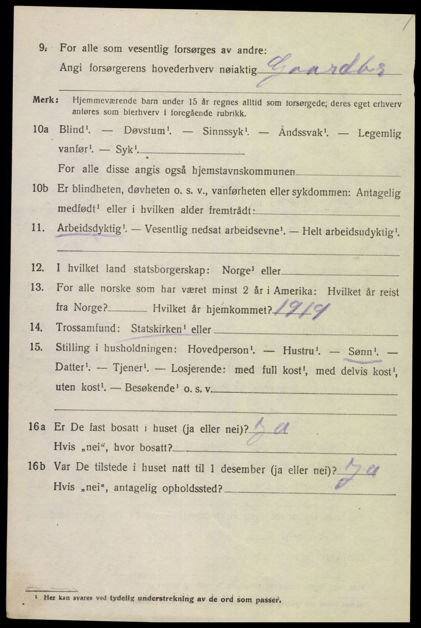 SAK, 1920 census for Spangereid, 1920, p. 3682