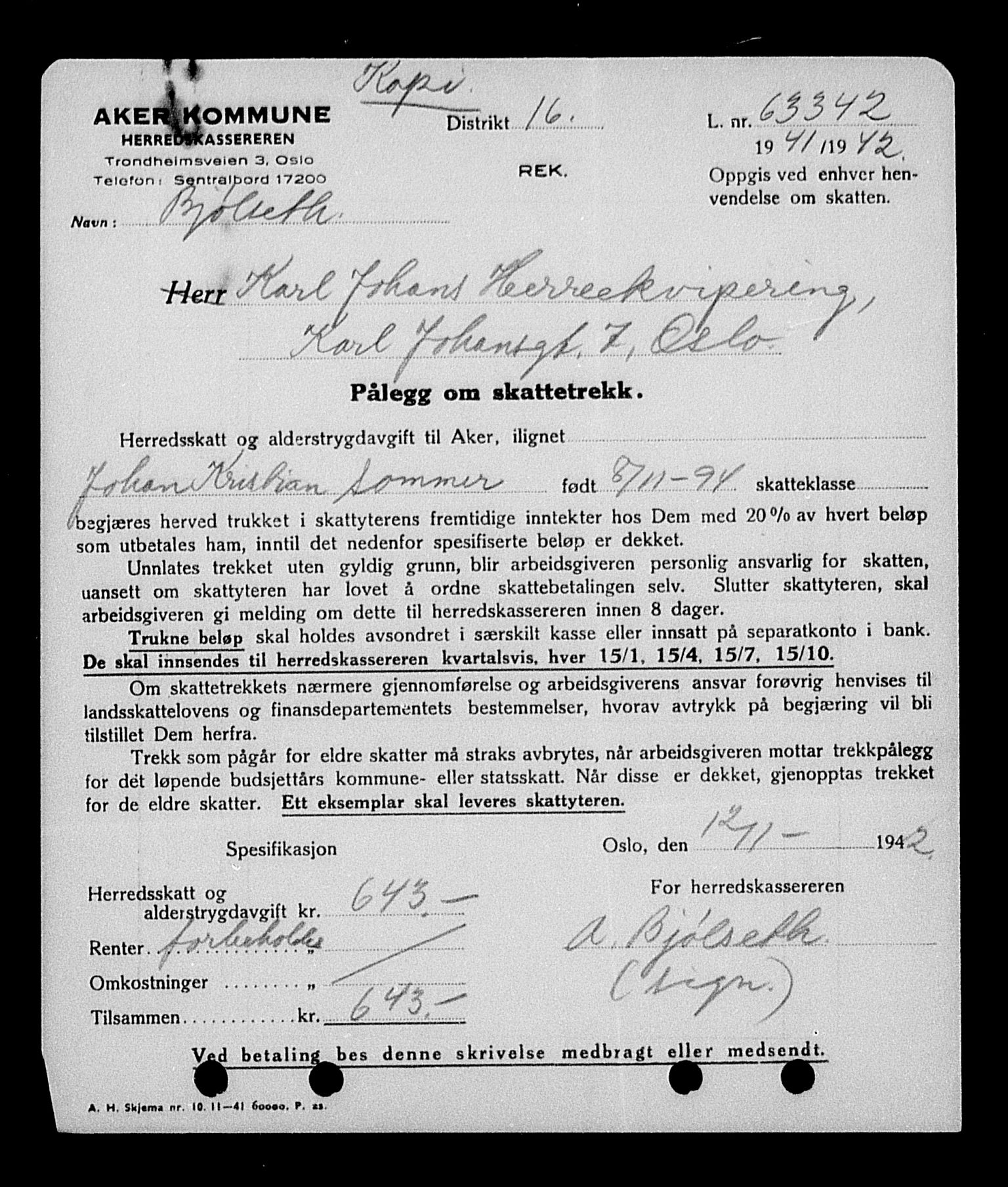 Justisdepartementet, Tilbakeføringskontoret for inndratte formuer, AV/RA-S-1564/H/Hc/Hcc/L0949: --, 1945-1947, p. 165