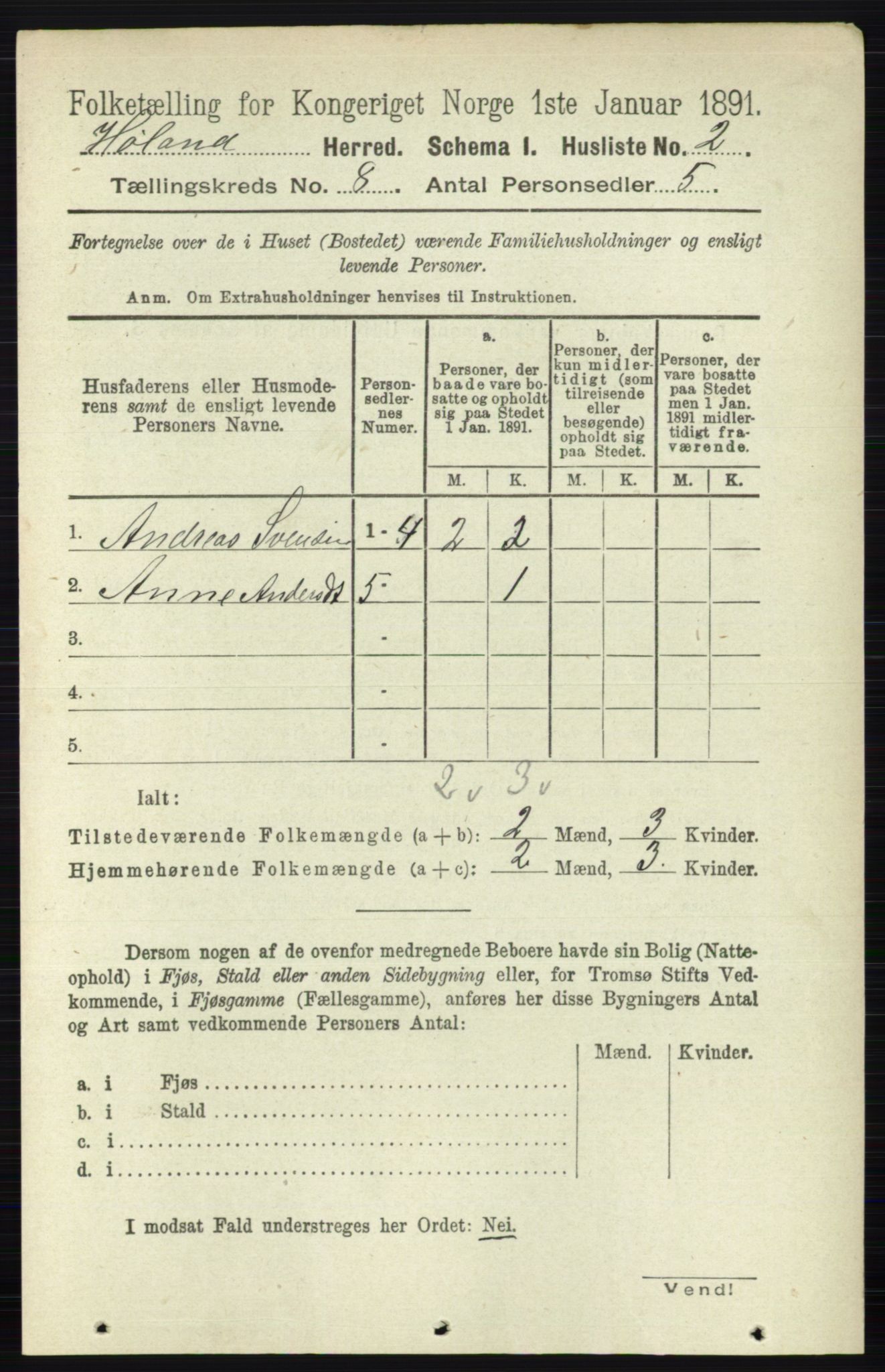 RA, 1891 census for 0221 Høland, 1891, p. 5452