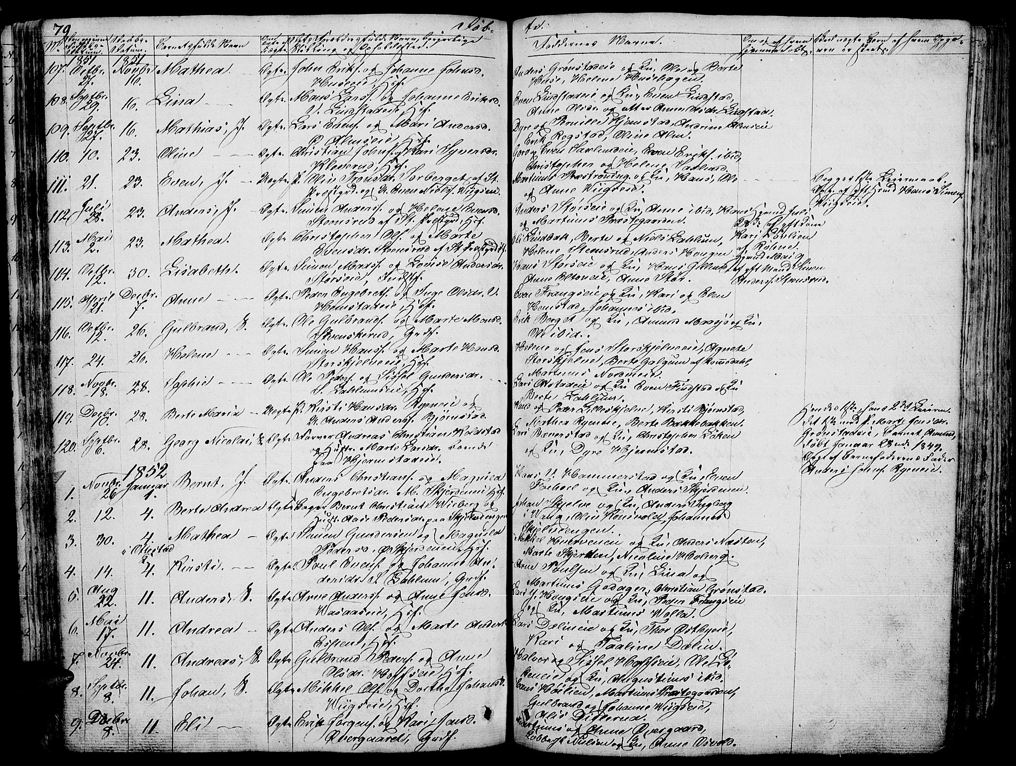 Stange prestekontor, SAH/PREST-002/L/L0003: Parish register (copy) no. 3, 1840-1864, p. 79