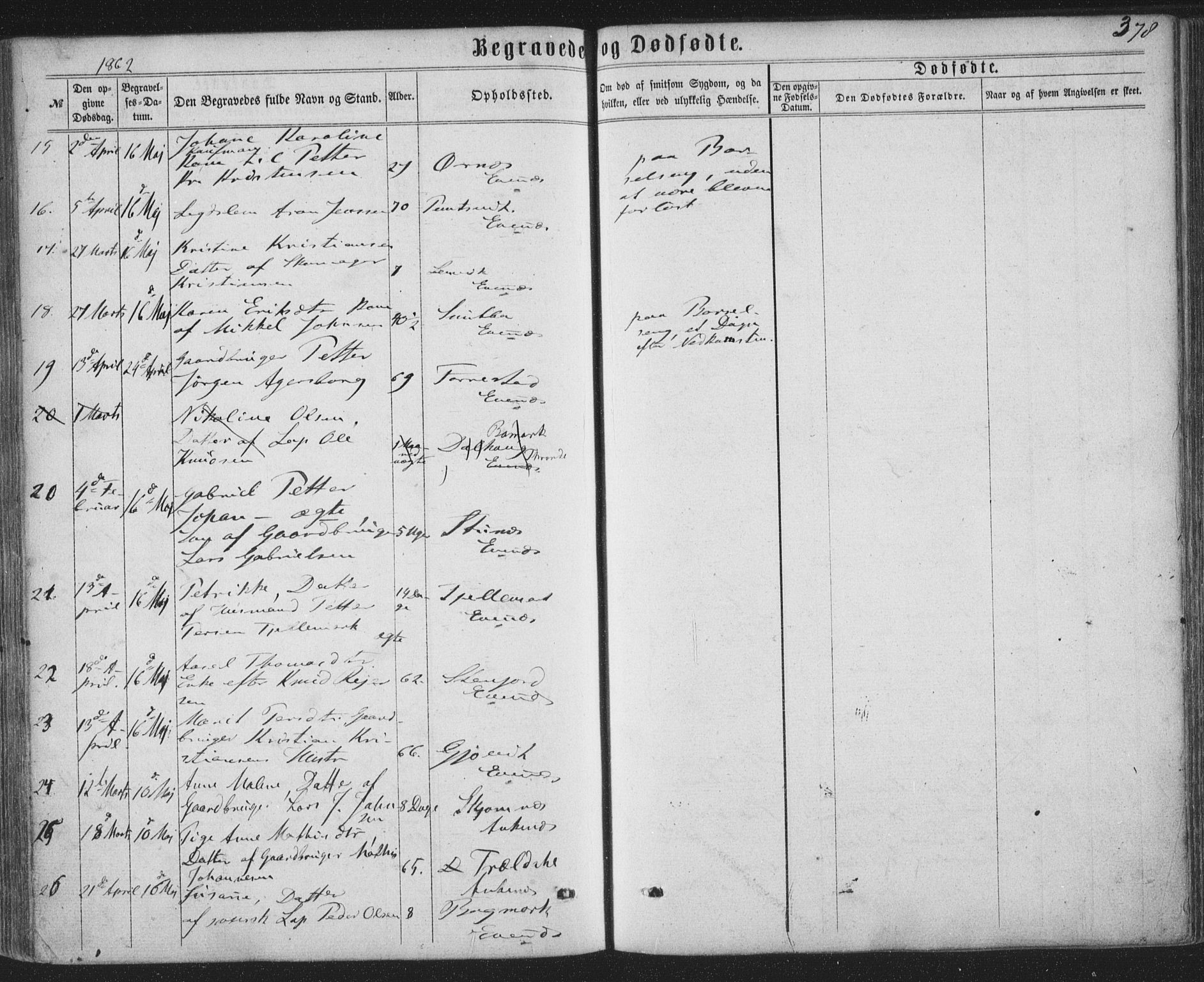 Ministerialprotokoller, klokkerbøker og fødselsregistre - Nordland, SAT/A-1459/863/L0896: Parish register (official) no. 863A08, 1861-1871, p. 378