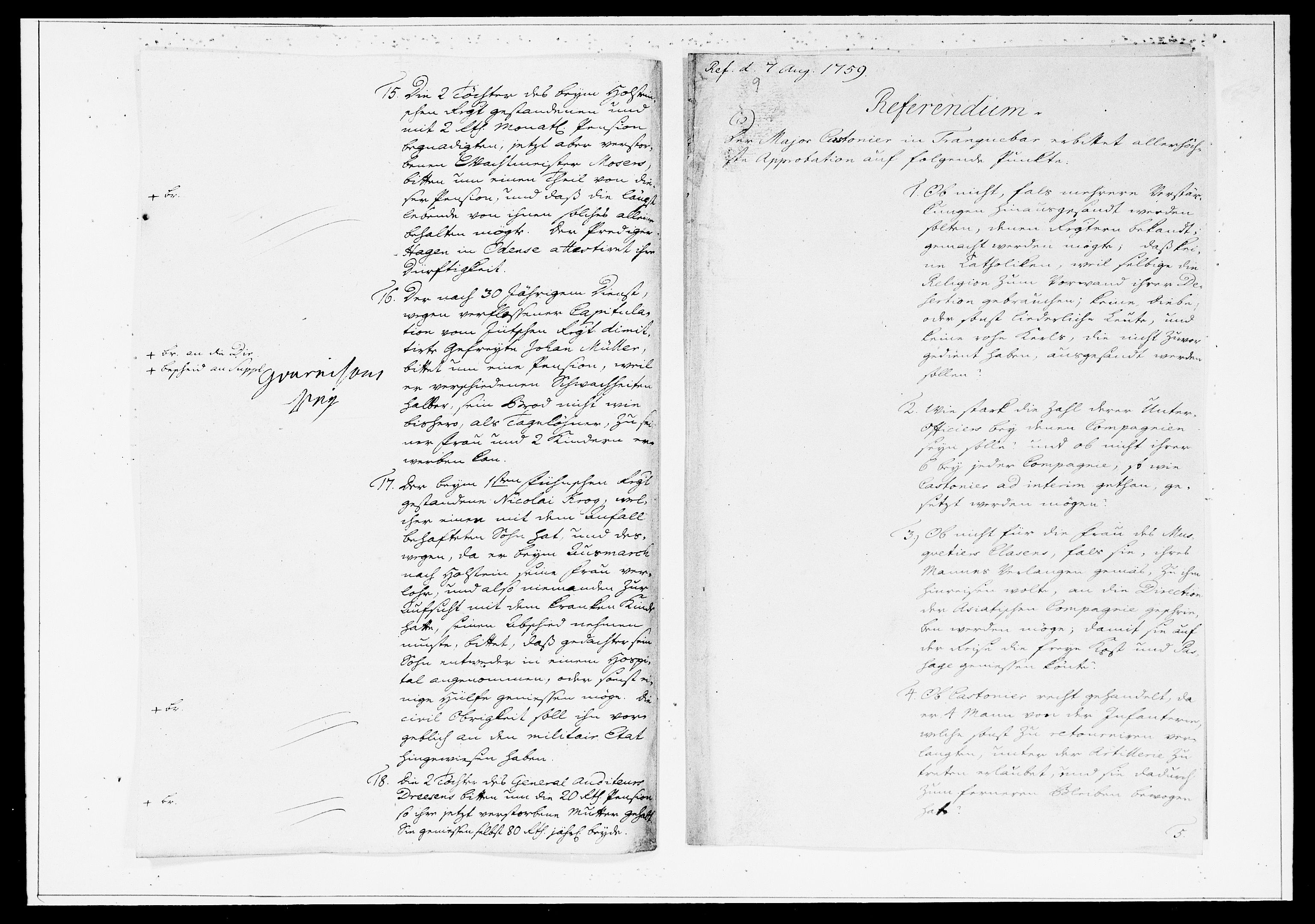 Krigskollegiet, Krigskancelliet, DRA/A-0006/-/1315-1333: Refererede sager, 1759, p. 546