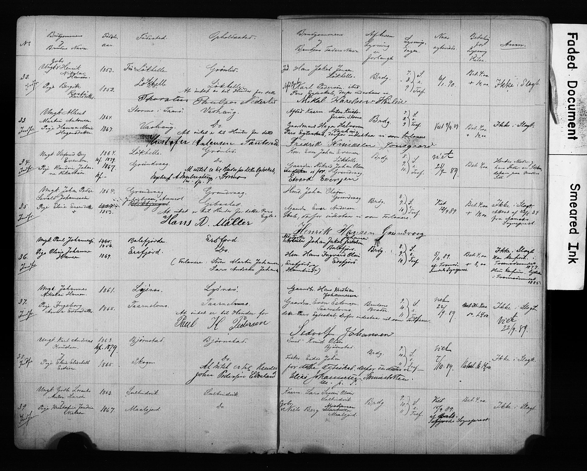 Lenvik sokneprestembete, AV/SATØ-S-1310/I/Ie/L0095: Banns register no. 95, 1868-1890