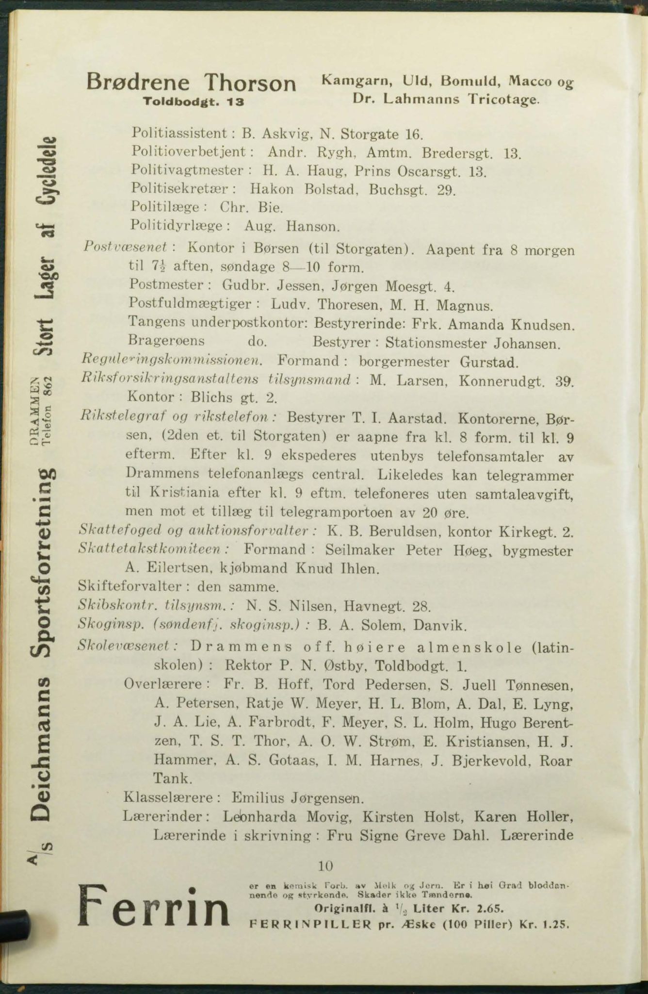 Drammen adressebok, DRMK/-, 1916-1917, p. 10