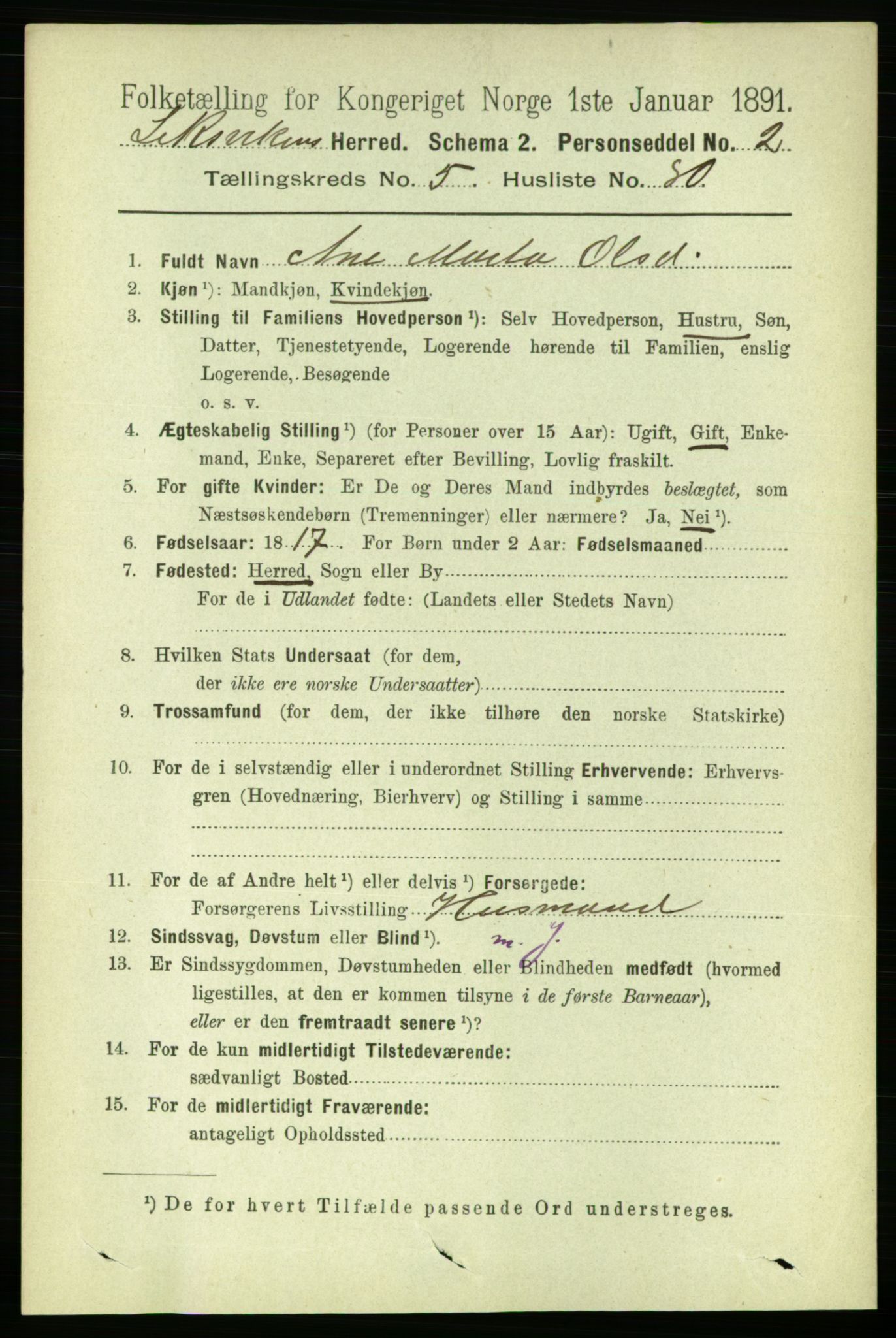 RA, 1891 census for 1718 Leksvik, 1891, p. 3128