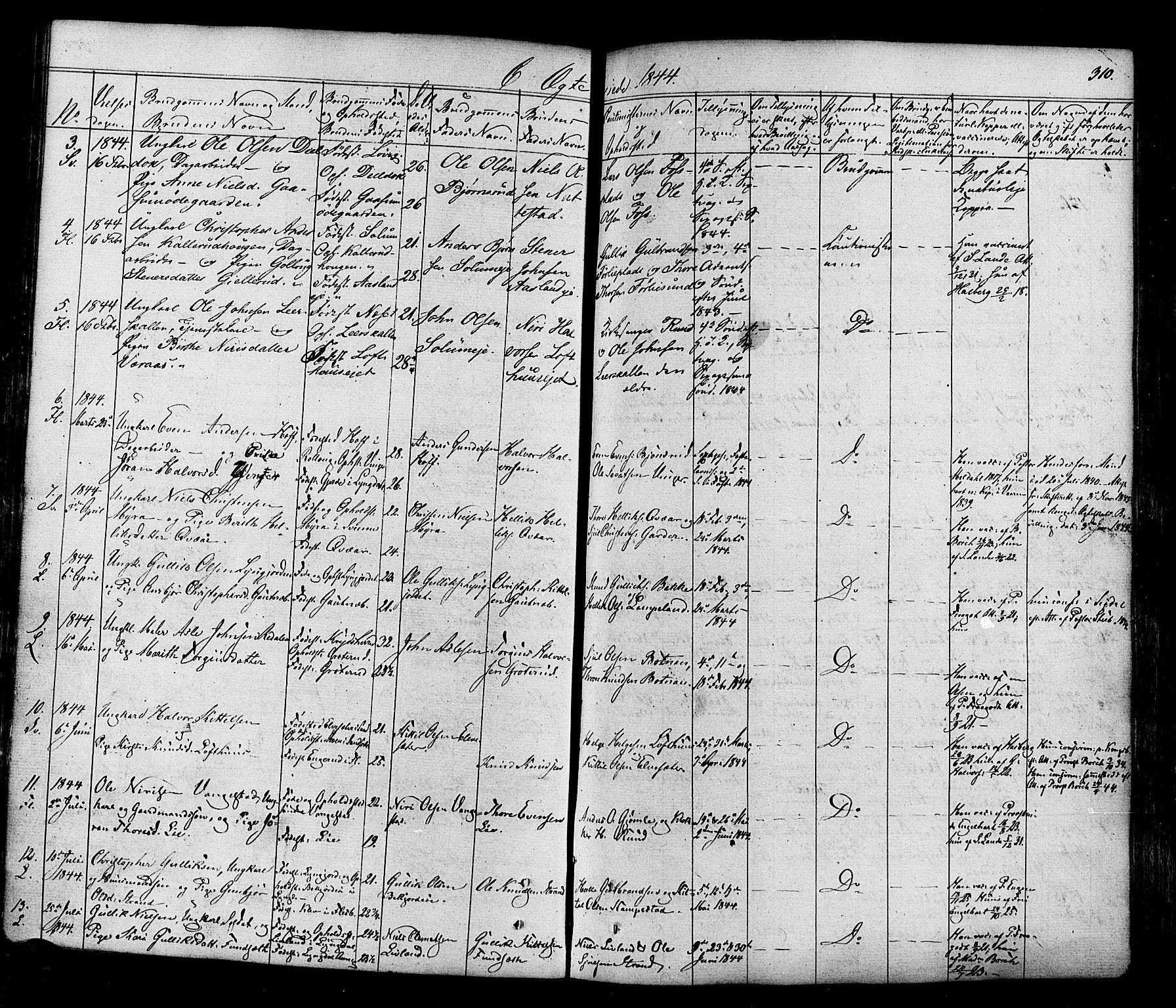 Flesberg kirkebøker, SAKO/A-18/F/Fa/L0006: Parish register (official) no. I 6, 1834-1860, p. 310