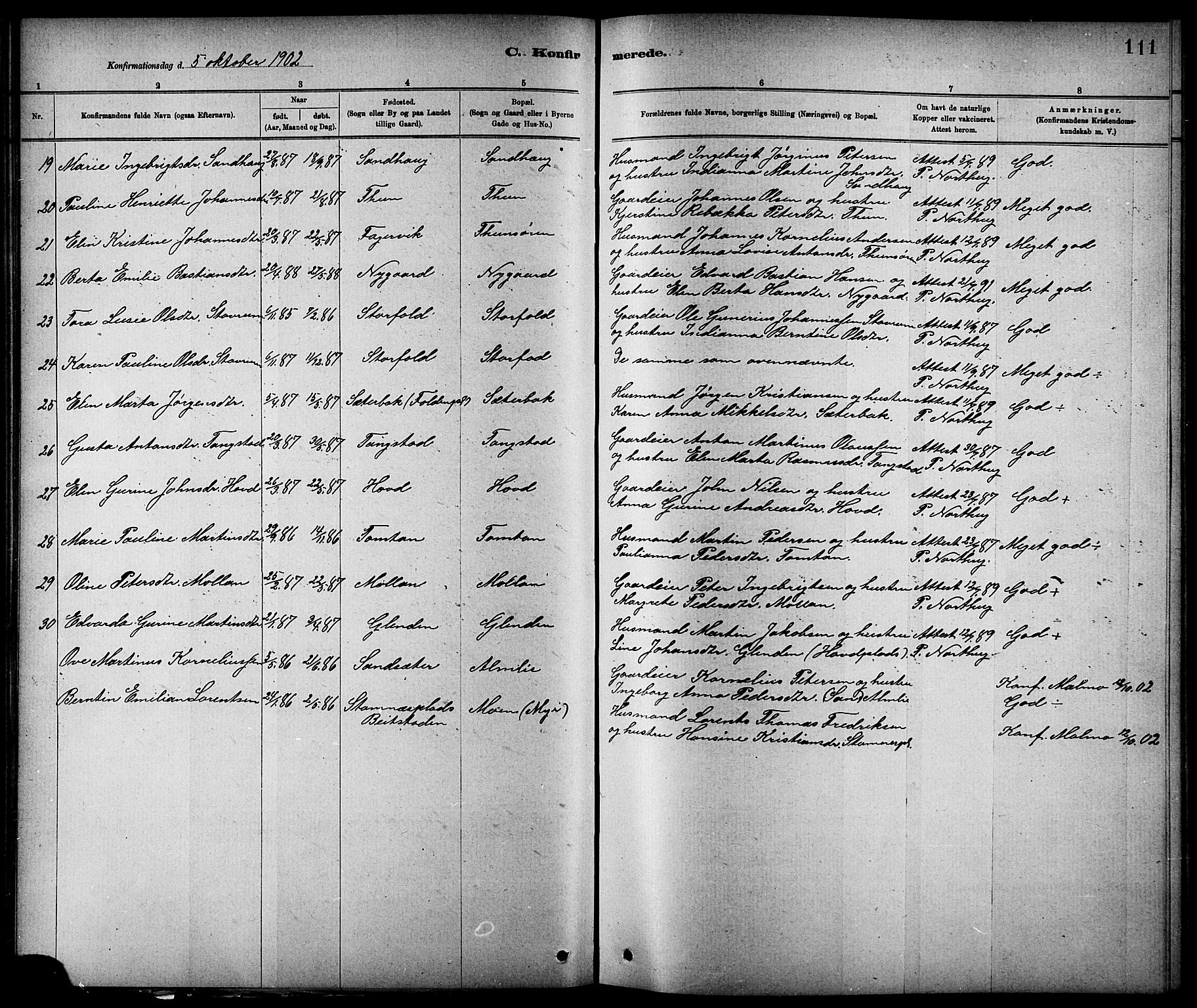 Ministerialprotokoller, klokkerbøker og fødselsregistre - Nord-Trøndelag, SAT/A-1458/744/L0423: Parish register (copy) no. 744C02, 1886-1905, p. 111