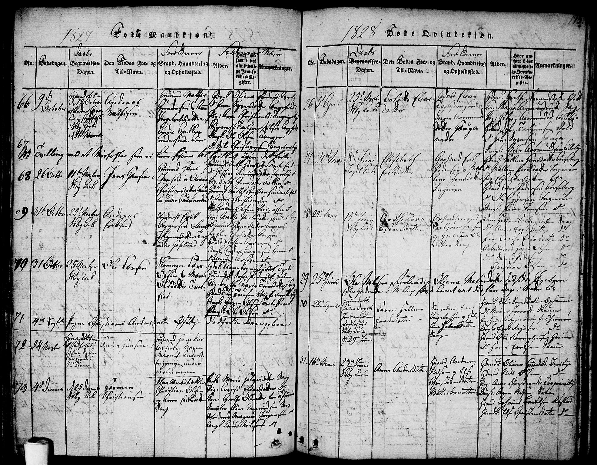 Skjeberg prestekontor Kirkebøker, AV/SAO-A-10923/F/Fa/L0004: Parish register (official) no. I 4, 1815-1830, p. 175