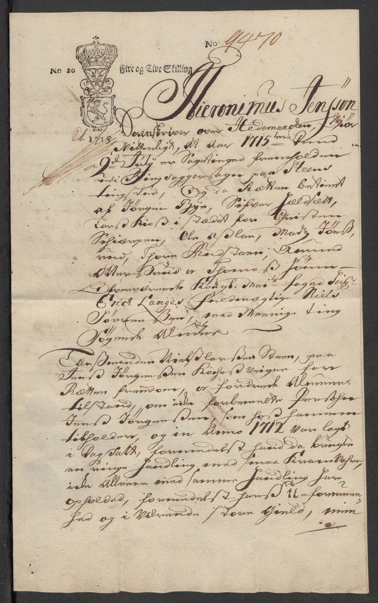 Rentekammeret inntil 1814, Reviderte regnskaper, Fogderegnskap, AV/RA-EA-4092/R16/L1053: Fogderegnskap Hedmark, 1715, p. 195