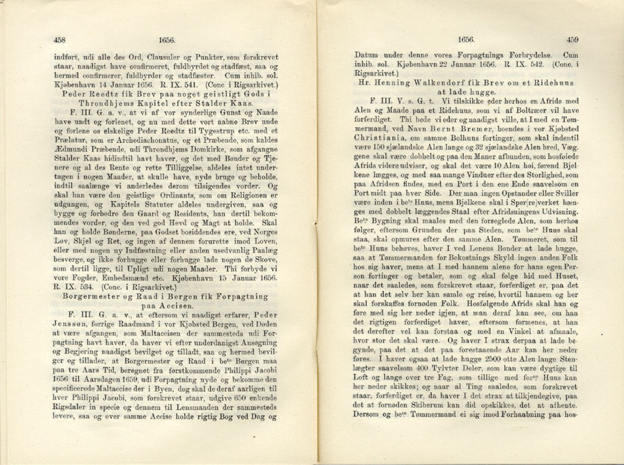 Publikasjoner utgitt av Det Norske Historiske Kildeskriftfond, PUBL/-/-/-: Norske Rigs-Registranter, bind 11, 1653-1656, p. 458-459