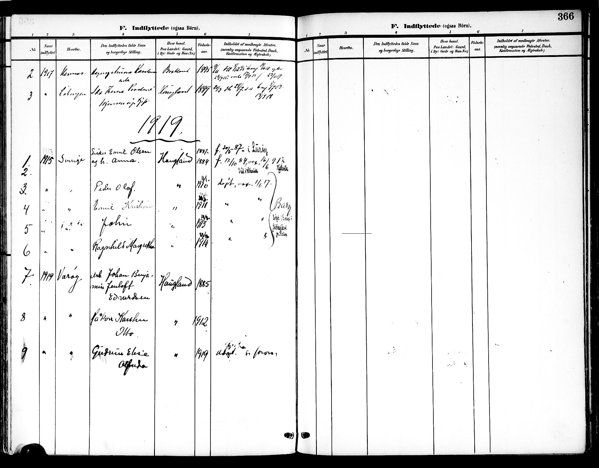 Ministerialprotokoller, klokkerbøker og fødselsregistre - Nordland, AV/SAT-A-1459/839/L0569: Parish register (official) no. 839A06, 1903-1922, p. 366