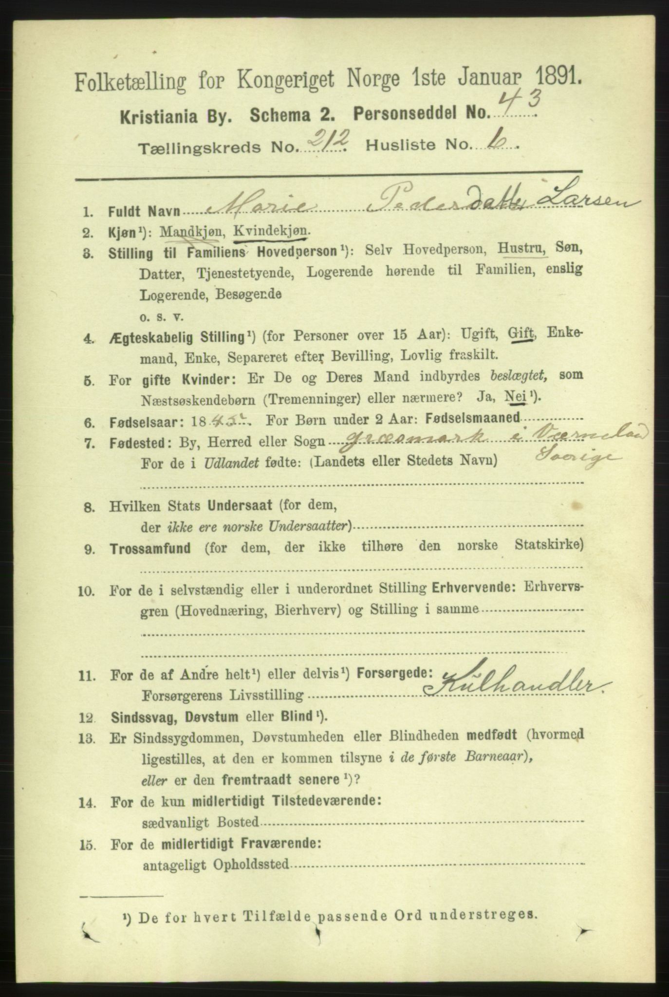 RA, 1891 census for 0301 Kristiania, 1891, p. 126621