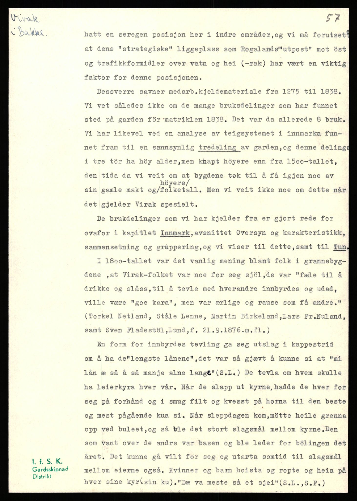 Instituttet for sammenlignende kulturforskning, AV/RA-PA-0424/H/L0169: Eske D159: Manuskripter (1.trykk) distriktsgransking, 1922-1990, p. 118