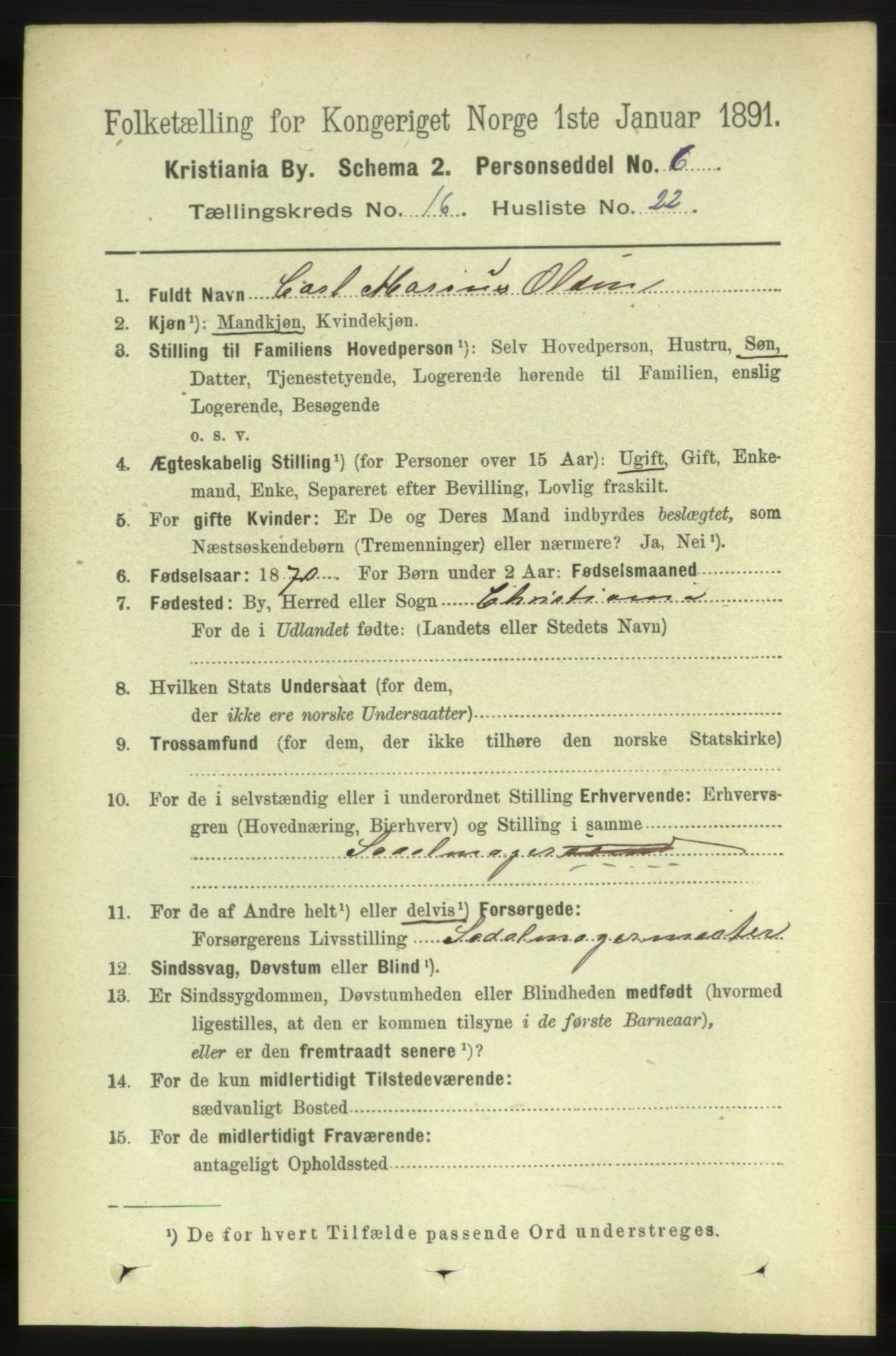 RA, 1891 census for 0301 Kristiania, 1891, p. 7684