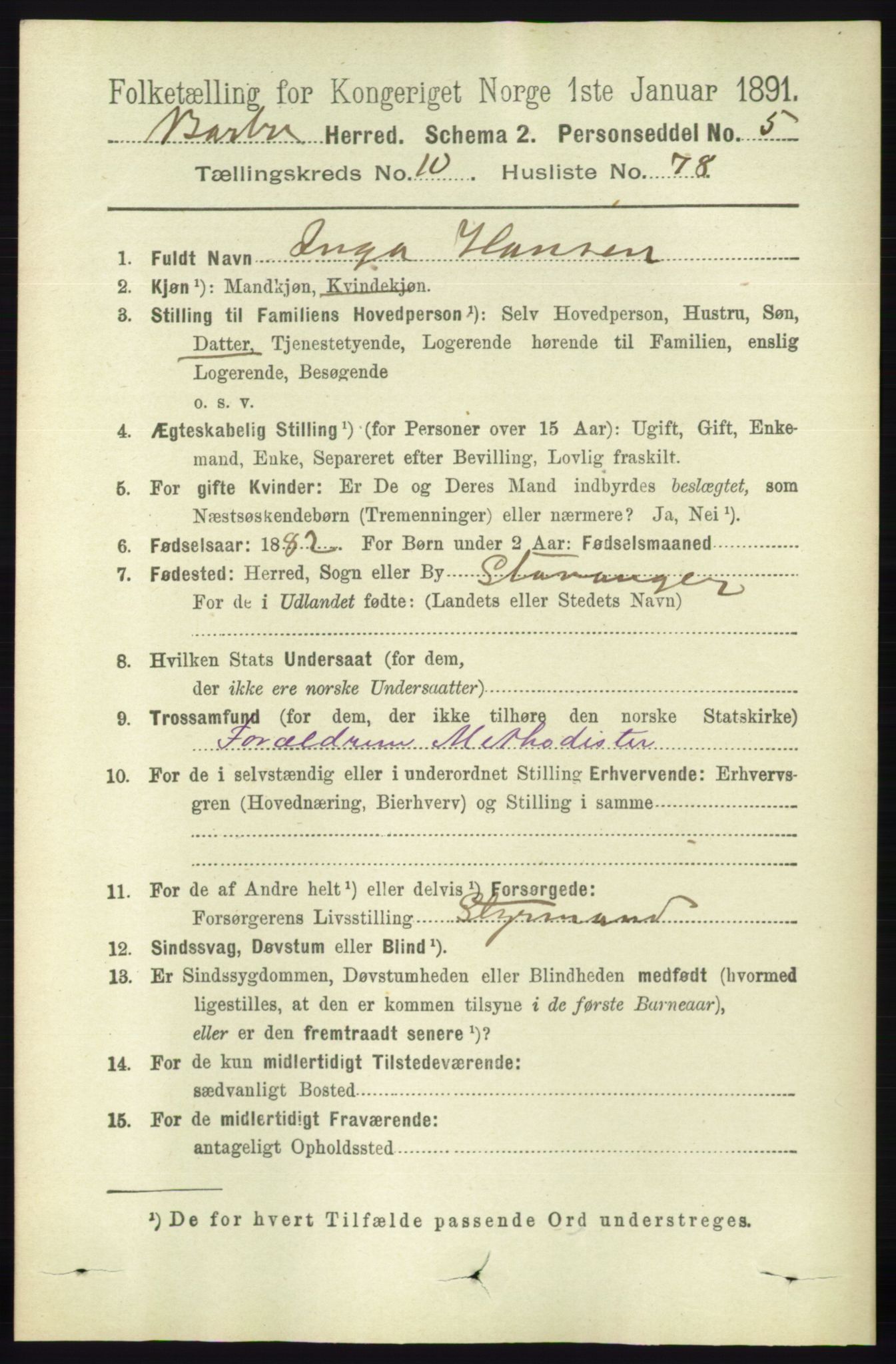 RA, 1891 census for 0990 Barbu, 1891, p. 8270