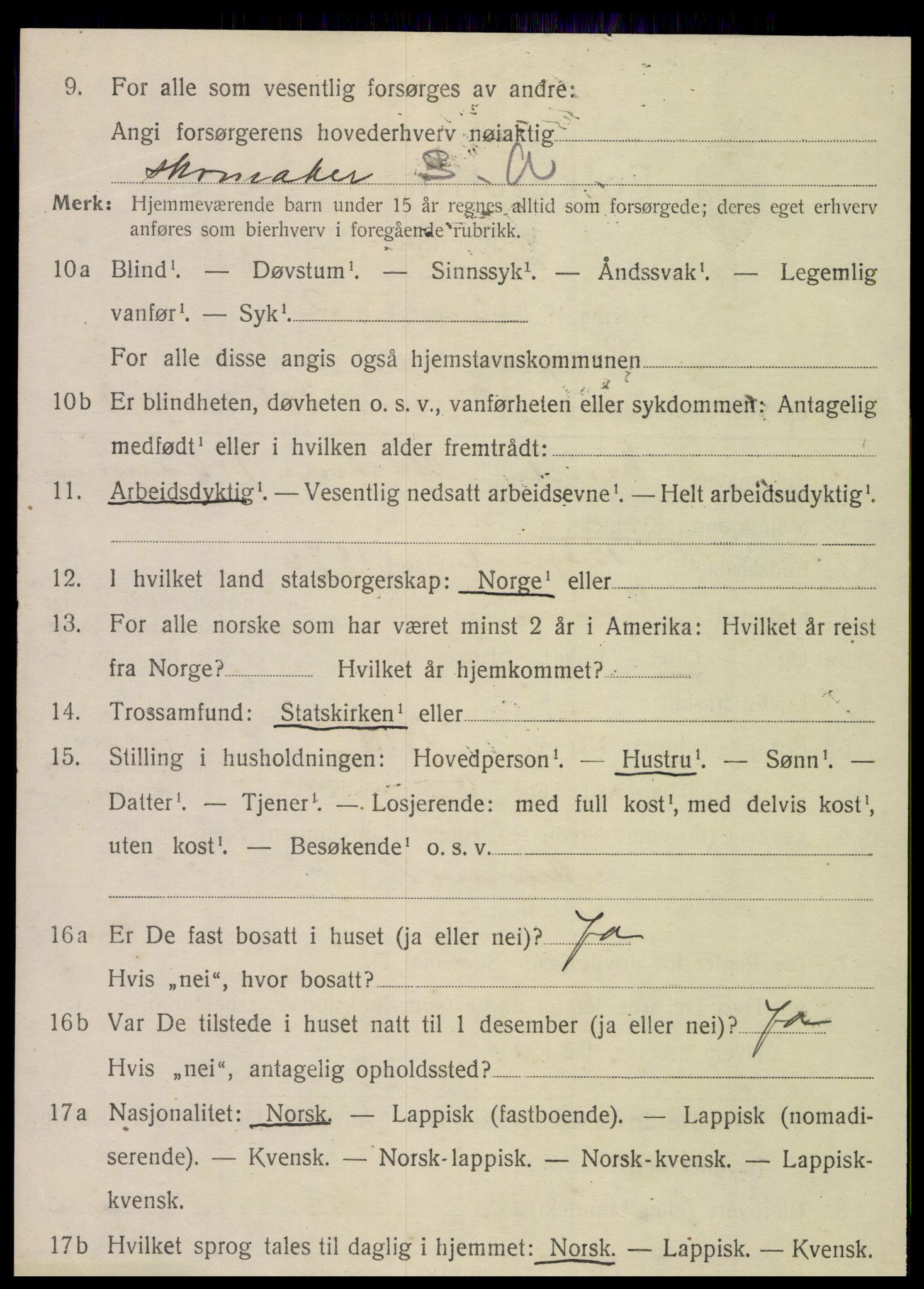 SAT, 1920 census for Korgen, 1920, p. 1359