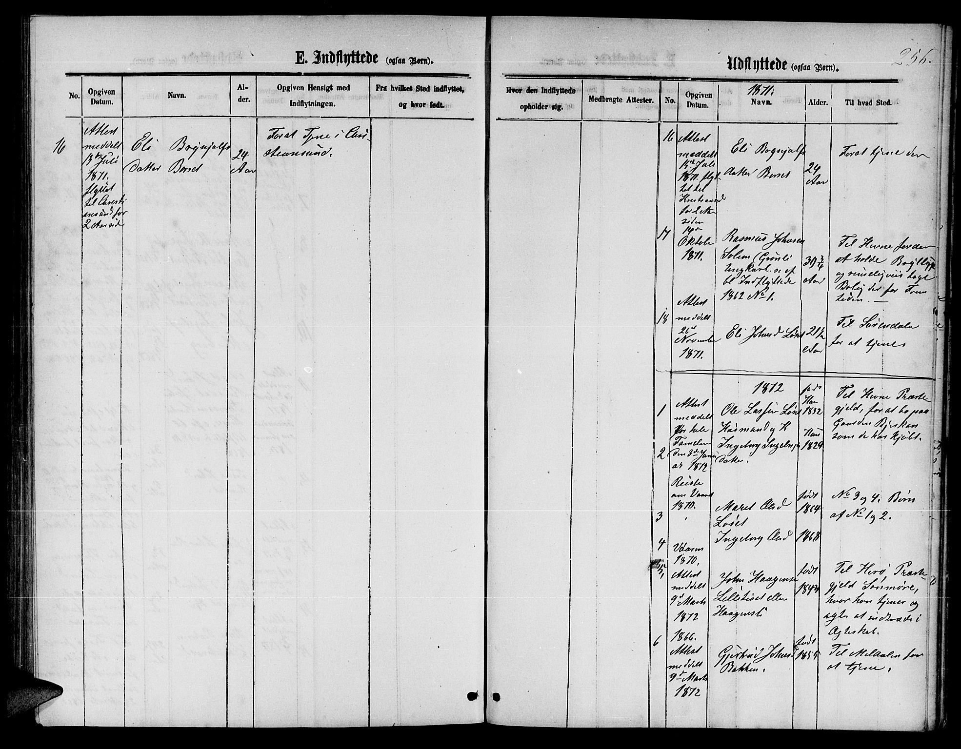 Ministerialprotokoller, klokkerbøker og fødselsregistre - Møre og Romsdal, AV/SAT-A-1454/598/L1076: Parish register (copy) no. 598C01, 1867-1878, p. 256