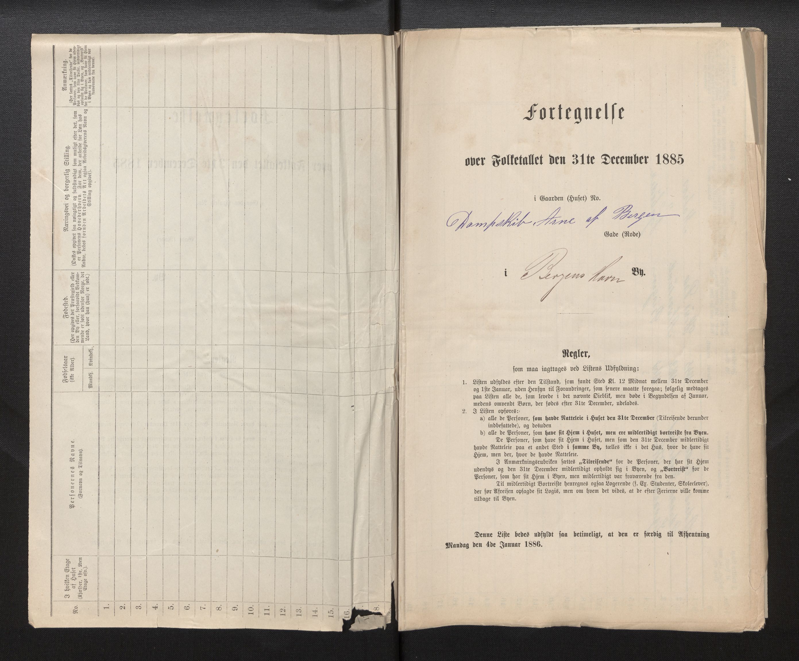 SAB, 1885 census for 1301 Bergen, 1885, p. 8250