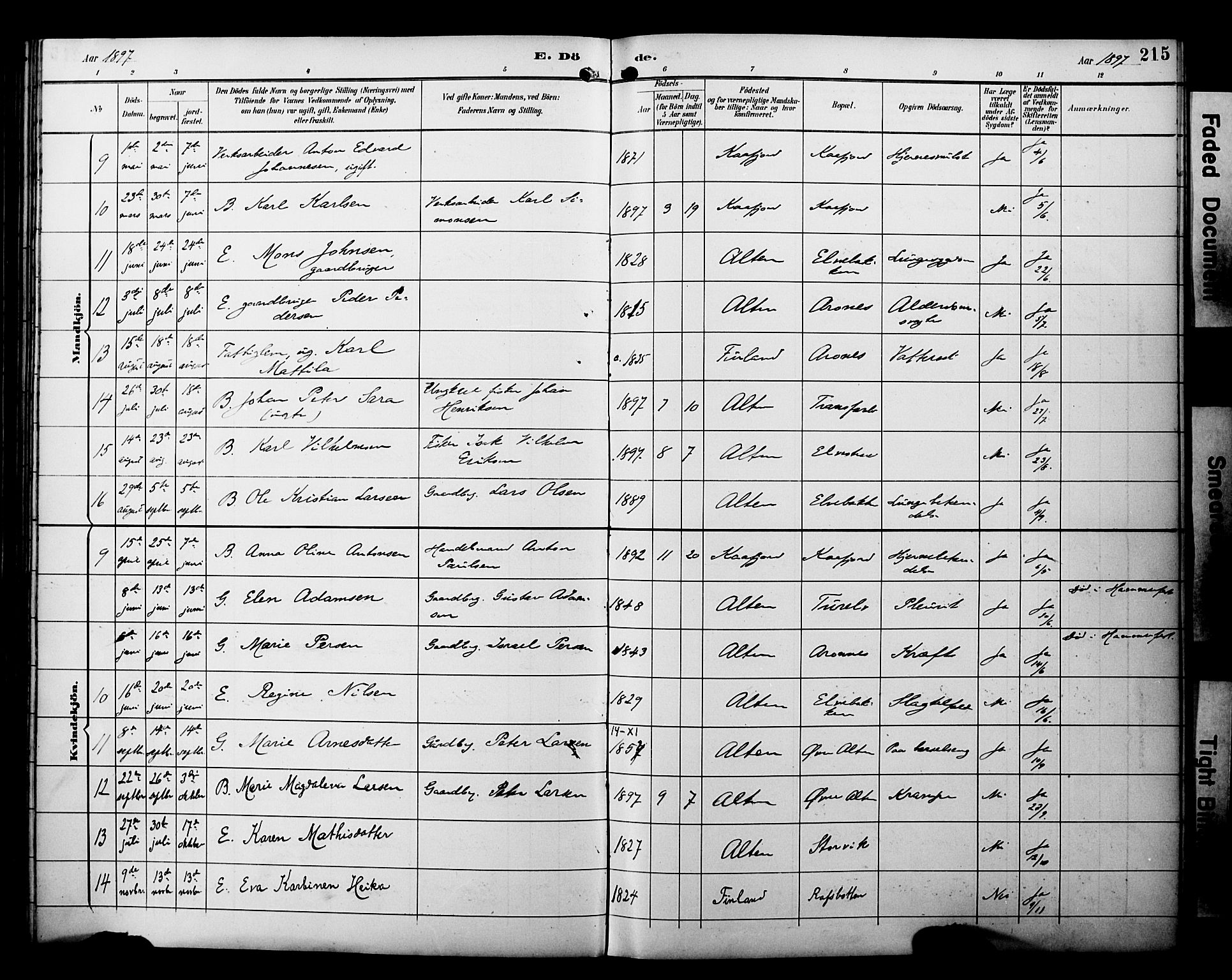 Alta sokneprestkontor, SATØ/S-1338/H/Ha/L0003.kirke: Parish register (official) no. 3, 1892-1904, p. 215