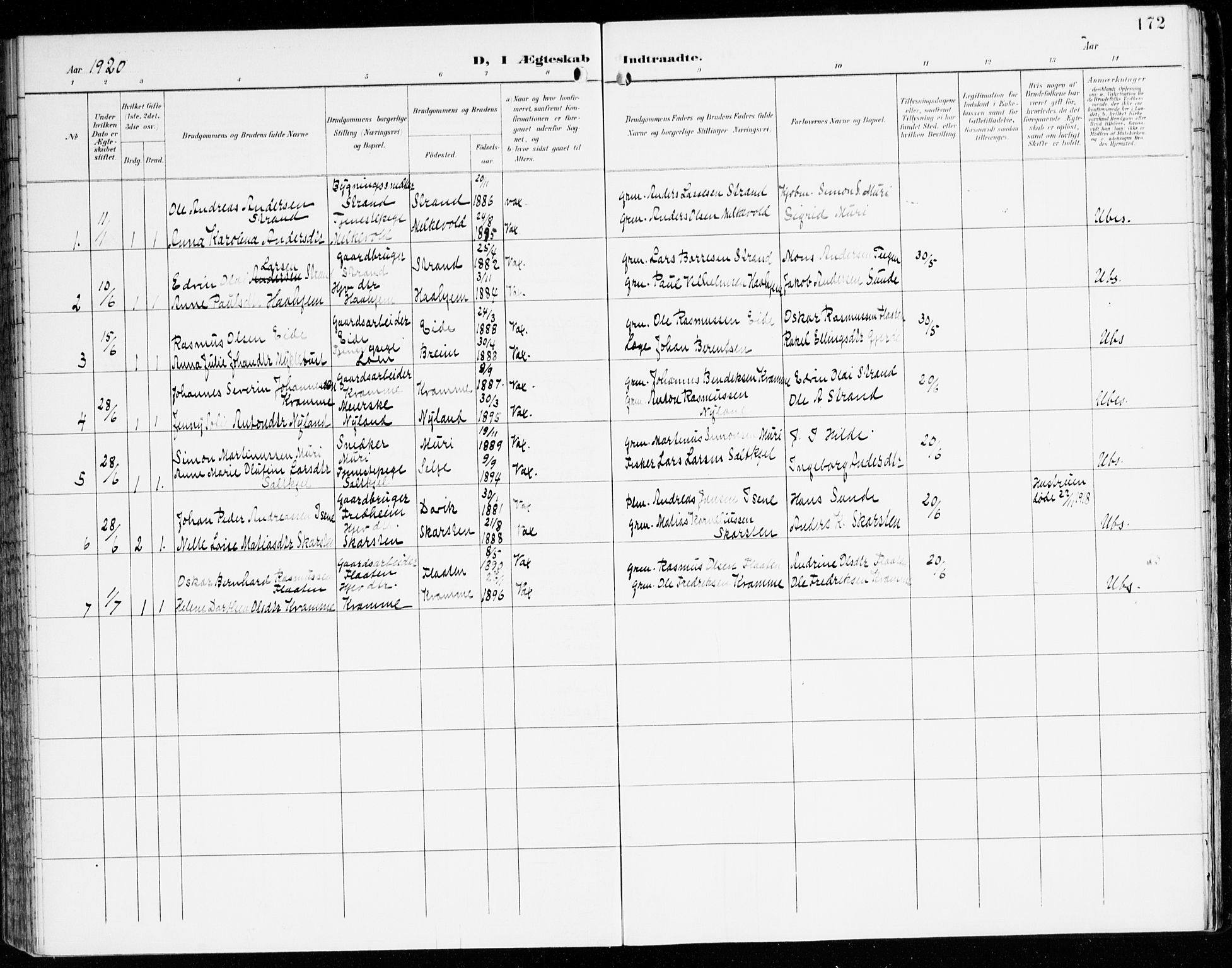 Innvik sokneprestembete, AV/SAB-A-80501: Parish register (official) no. C 2, 1900-1920, p. 172