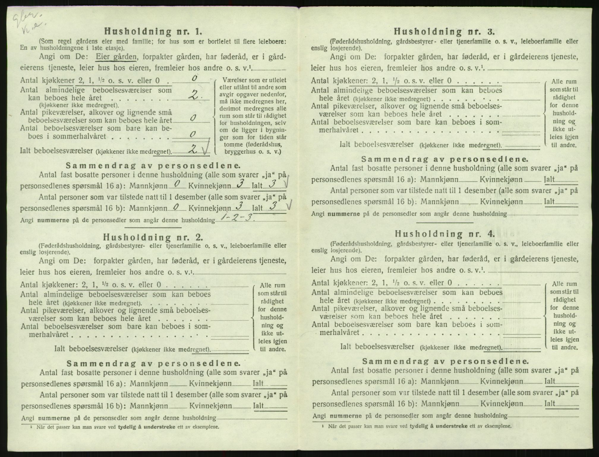 SAK, 1920 census for Valle, 1920, p. 28