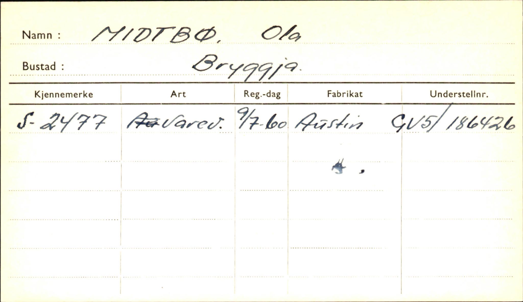 Statens vegvesen, Sogn og Fjordane vegkontor, AV/SAB-A-5301/4/F/L0001D: Eigarregister Fjordane til 1.6.1961, 1930-1961, p. 609