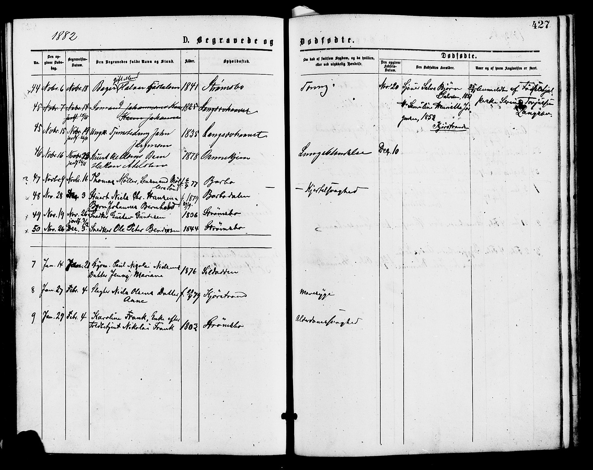 Barbu sokneprestkontor, AV/SAK-1111-0003/F/Fa/L0001: Parish register (official) no. A 1 /1, 1878-1883, p. 427