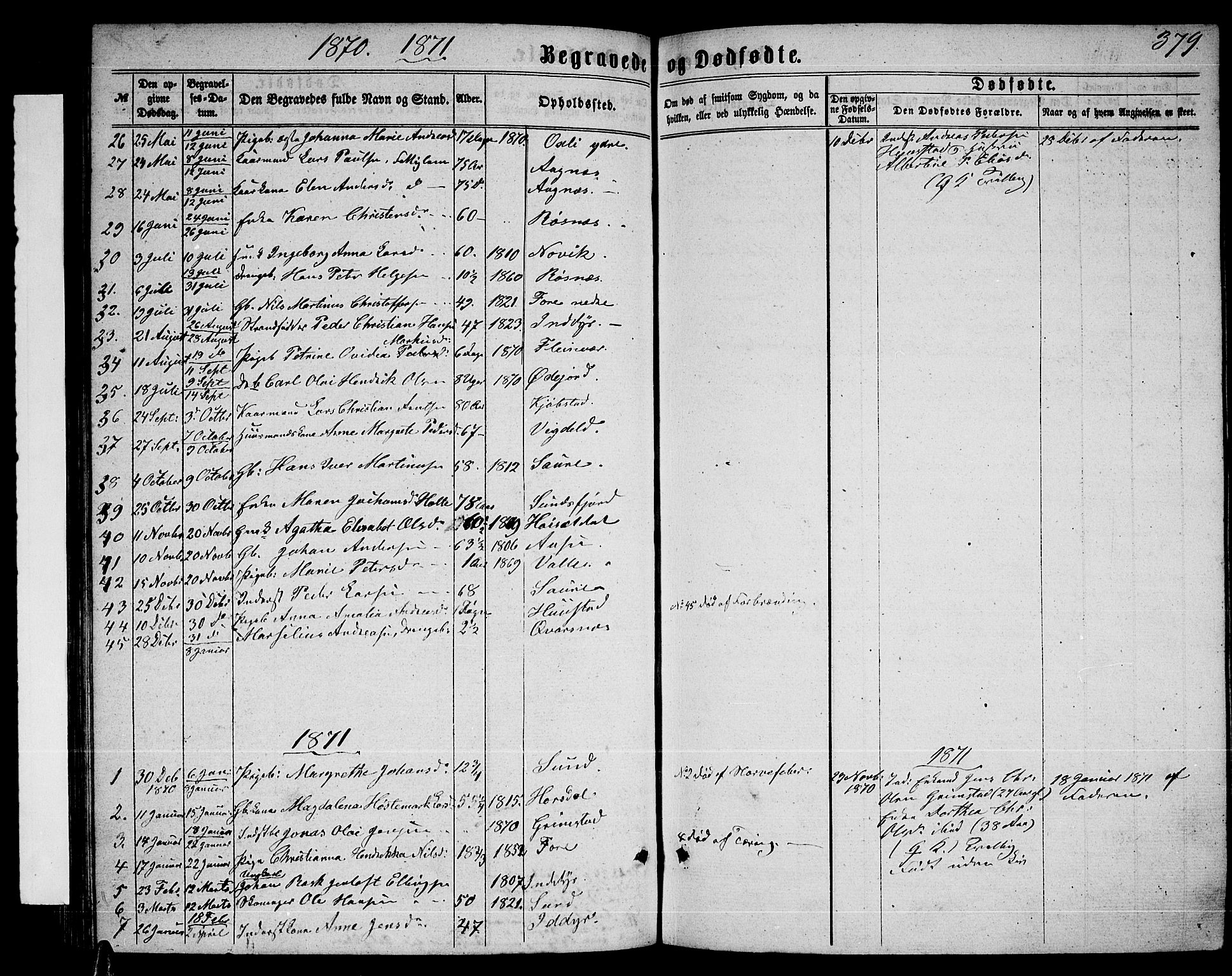 Ministerialprotokoller, klokkerbøker og fødselsregistre - Nordland, AV/SAT-A-1459/805/L0107: Parish register (copy) no. 805C03, 1862-1885, p. 379