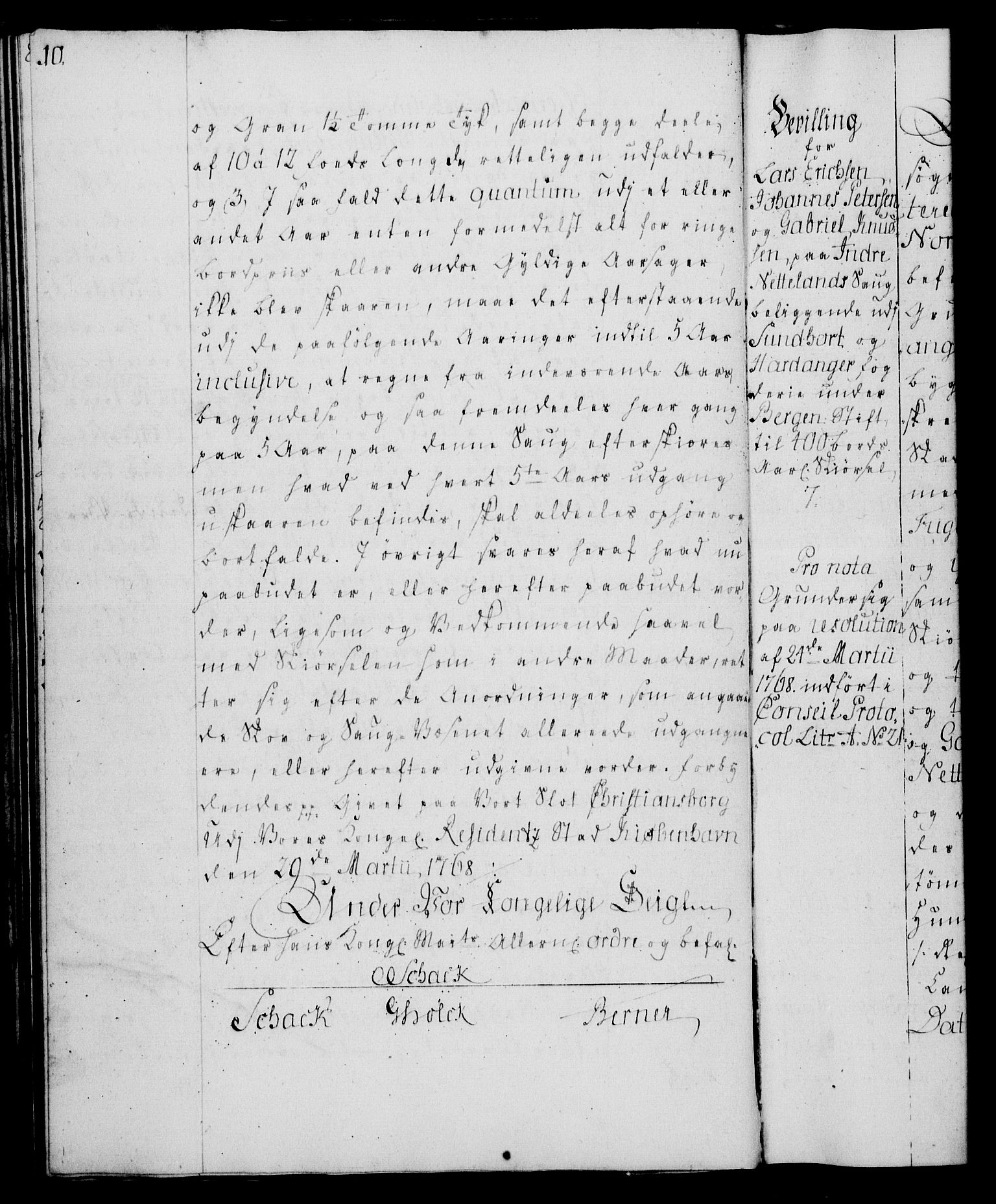 Rentekammeret, Kammerkanselliet, AV/RA-EA-3111/G/Gg/Gga/L0008: Norsk ekspedisjonsprotokoll med register (merket RK 53.8), 1768-1771, p. 10