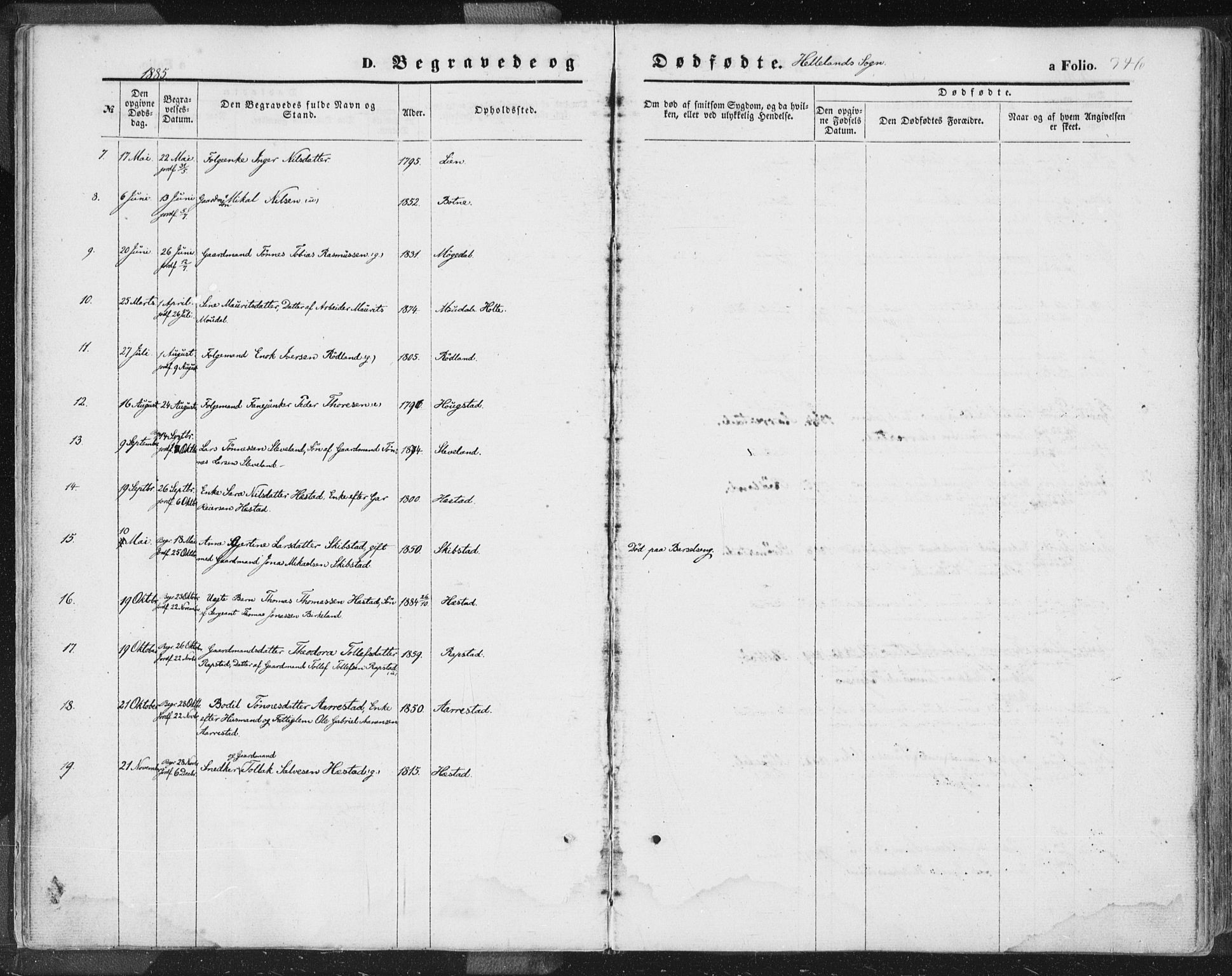 Helleland sokneprestkontor, AV/SAST-A-101810: Parish register (official) no. A 7.2, 1863-1886, p. 346