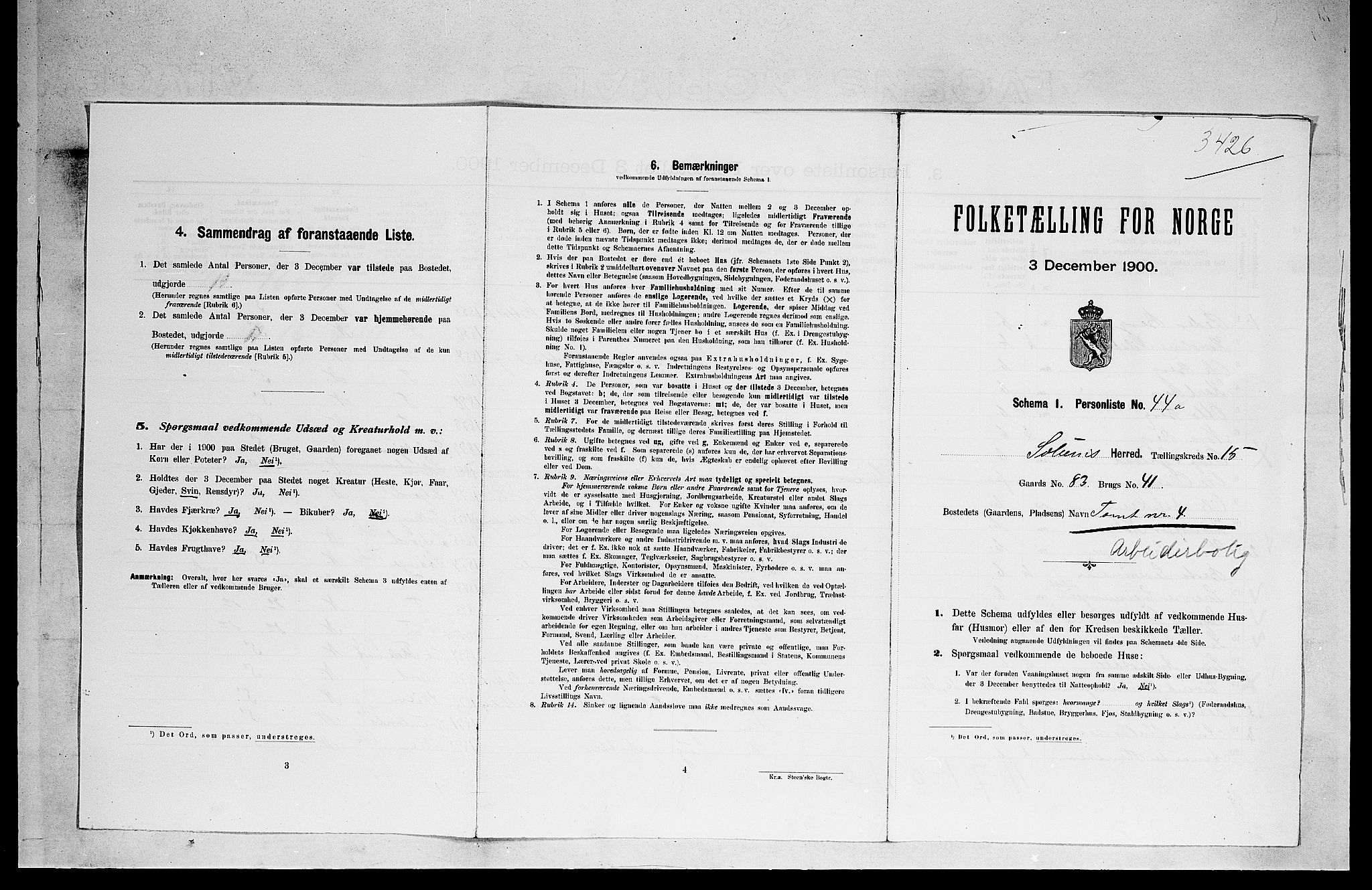 SAKO, 1900 census for Solum, 1900, p. 2390