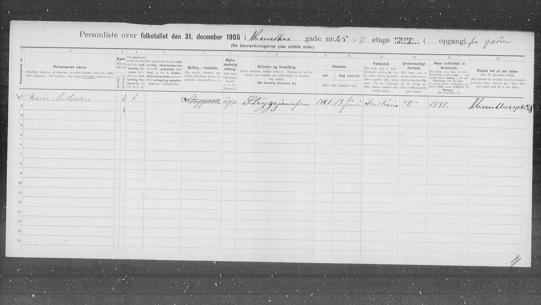 OBA, Municipal Census 1905 for Kristiania, 1905, p. 35779