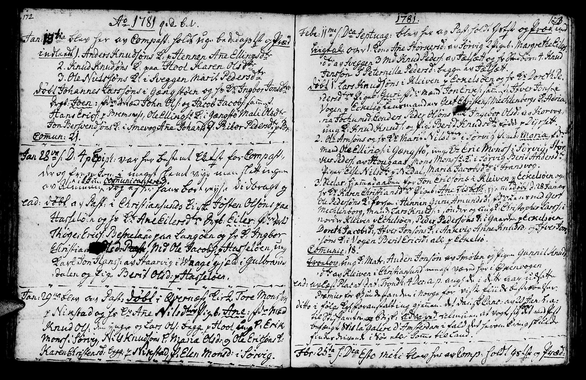 Ministerialprotokoller, klokkerbøker og fødselsregistre - Møre og Romsdal, SAT/A-1454/569/L0816: Parish register (official) no. 569A02, 1759-1805, p. 172-173