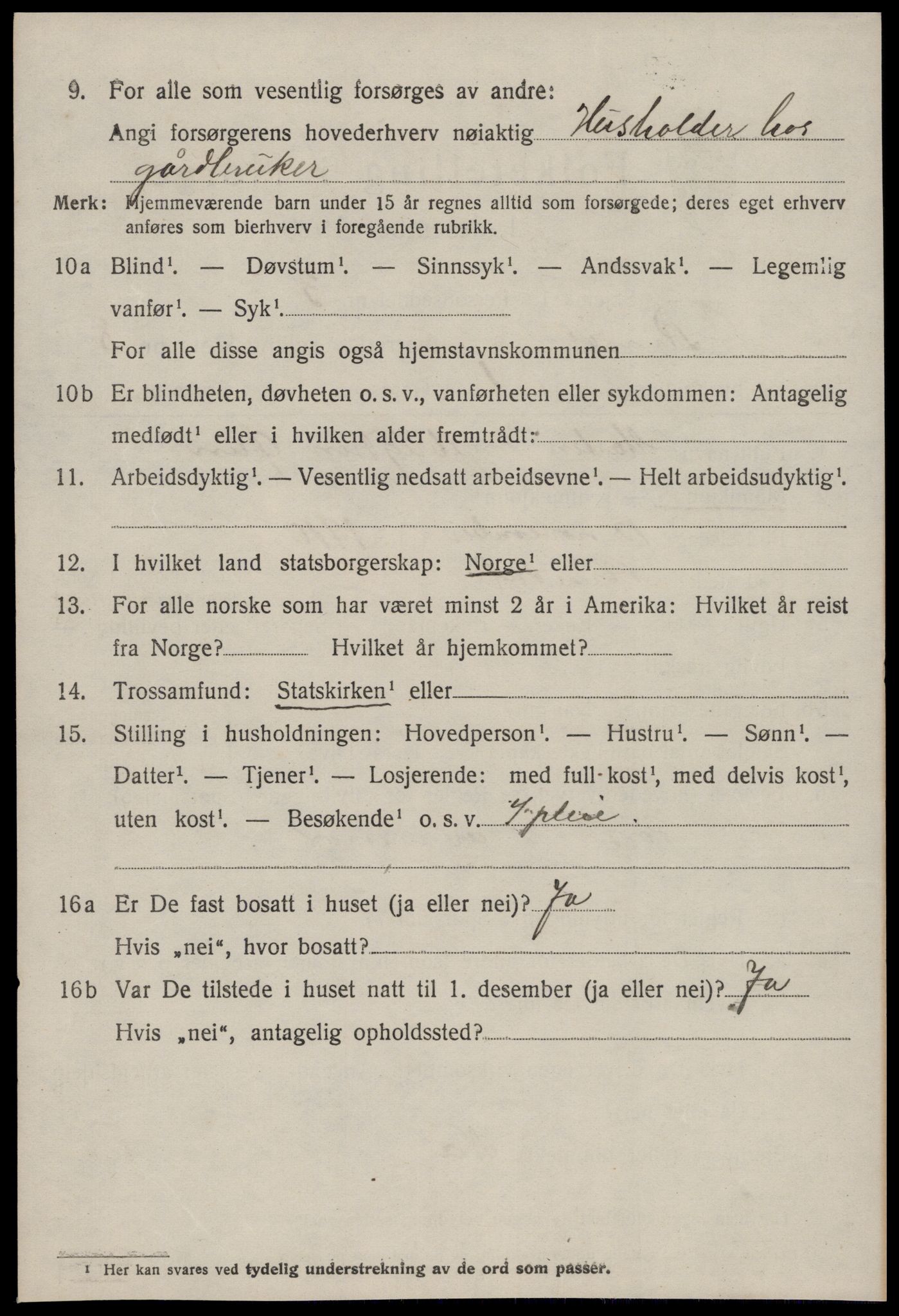 SAT, 1920 census for Rindal, 1920, p. 3949