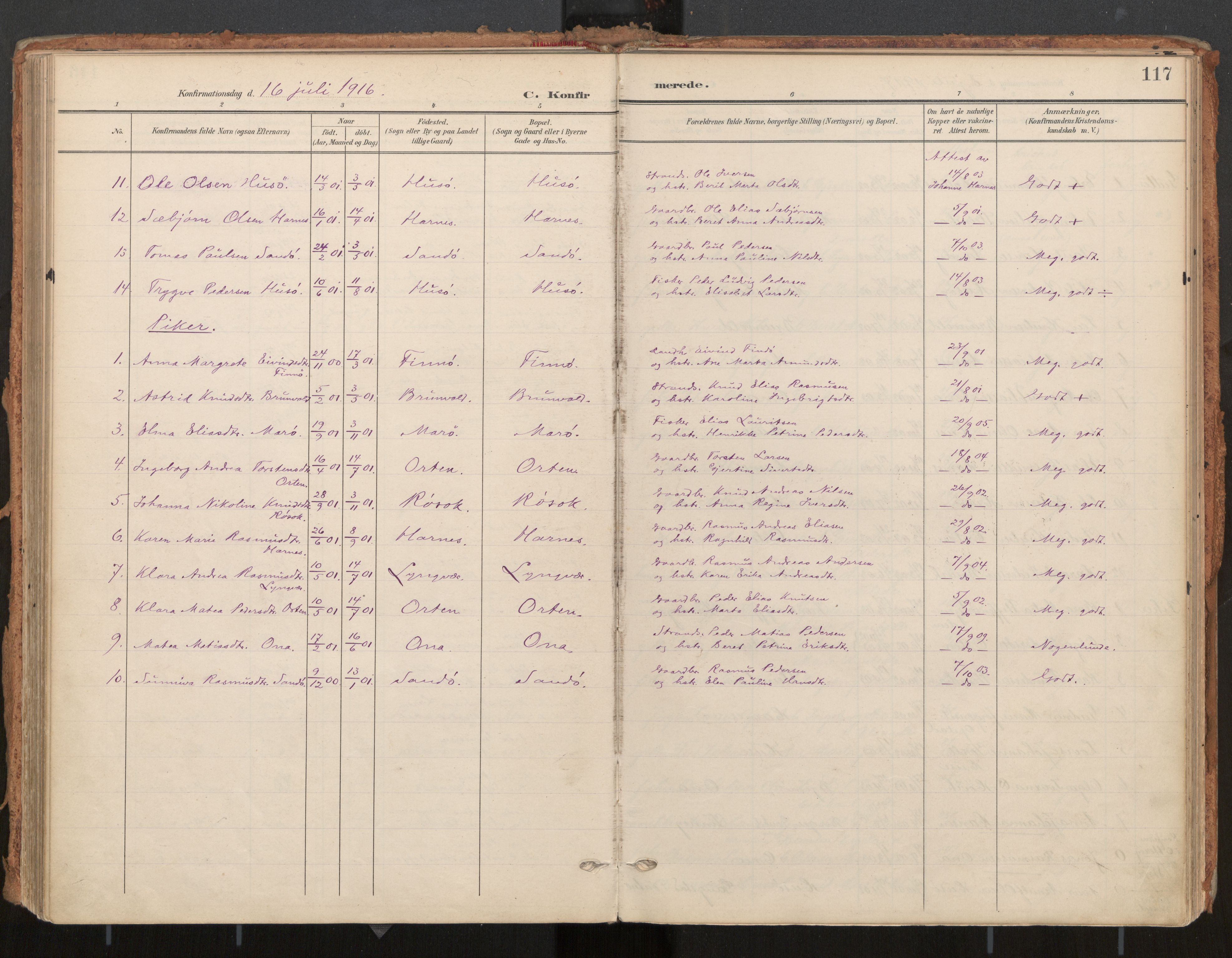 Ministerialprotokoller, klokkerbøker og fødselsregistre - Møre og Romsdal, AV/SAT-A-1454/561/L0730: Parish register (official) no. 561A04, 1901-1929, p. 117