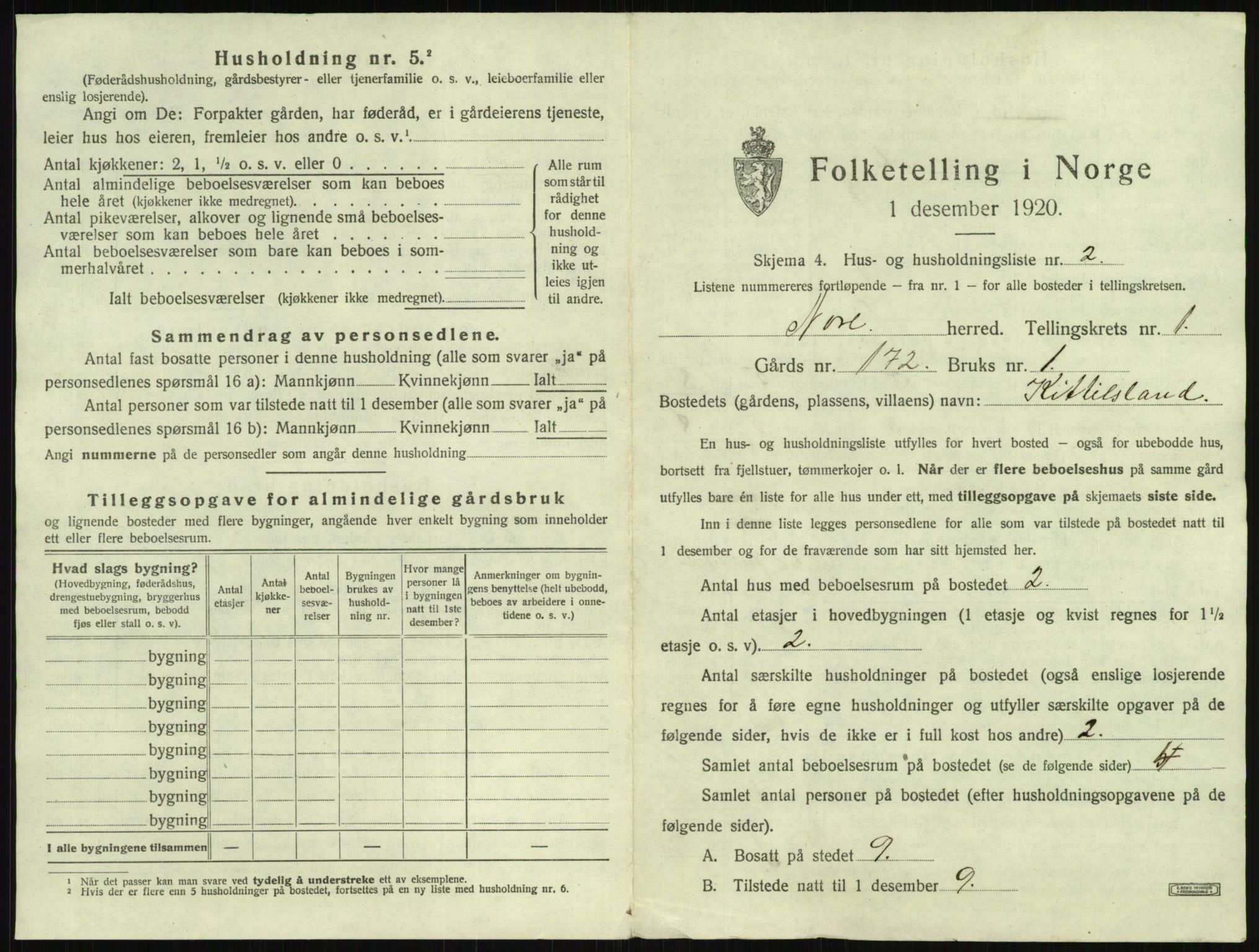 SAKO, 1920 census for Nore, 1920, p. 36