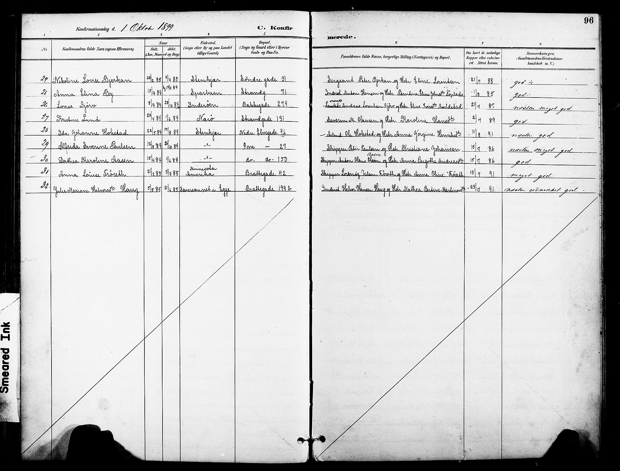 Ministerialprotokoller, klokkerbøker og fødselsregistre - Nord-Trøndelag, SAT/A-1458/739/L0372: Parish register (official) no. 739A04, 1895-1903, p. 96