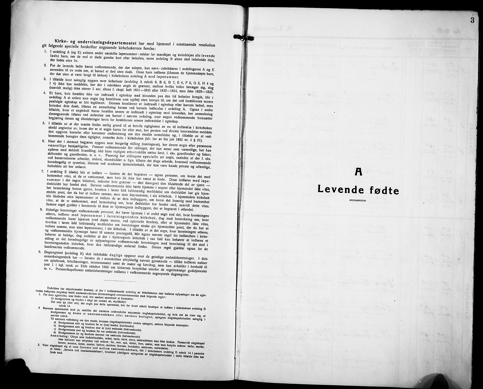 Øyestad sokneprestkontor, SAK/1111-0049/F/Fb/L0012: Parish register (copy) no. B 12, 1919-1932, p. 3