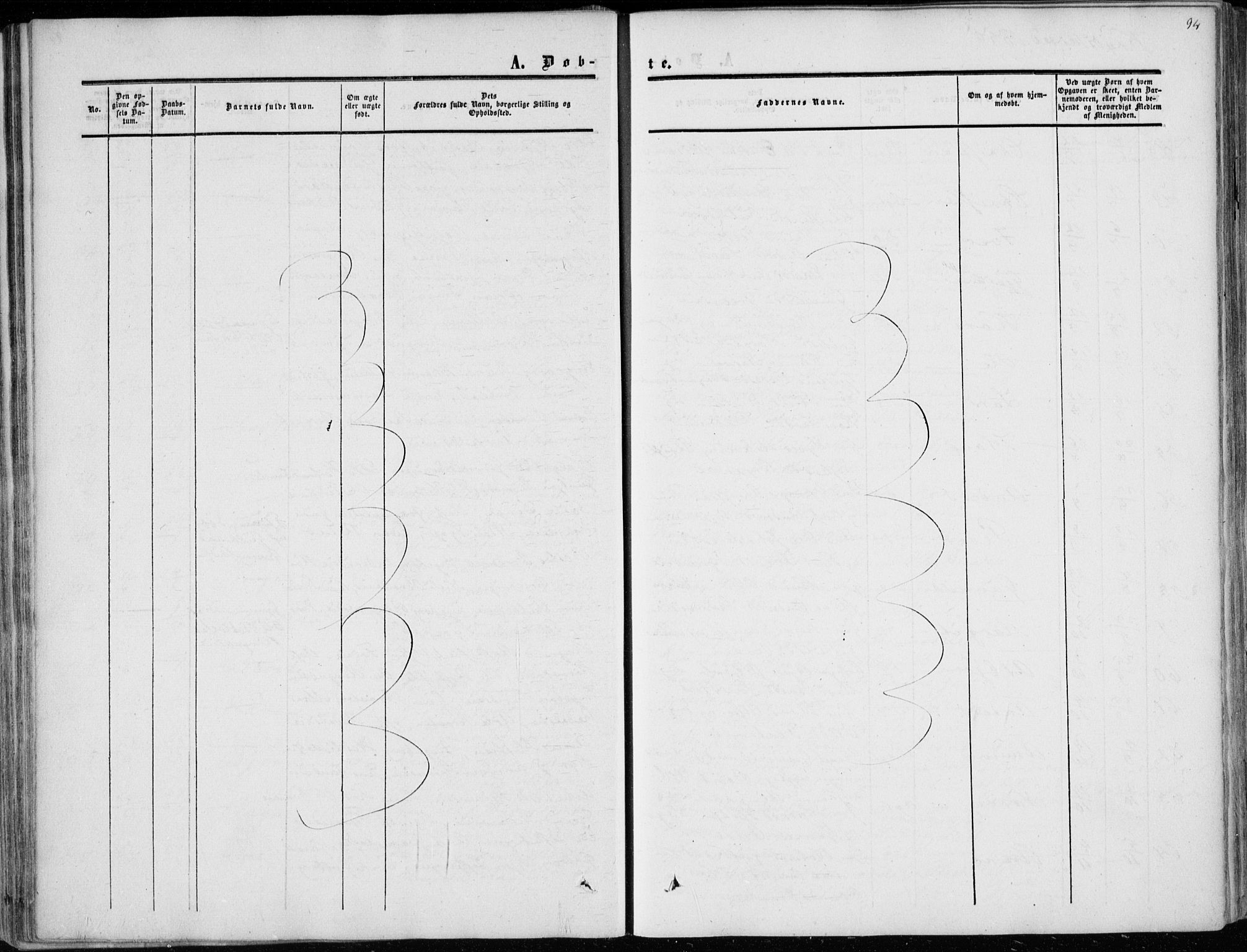 Sigdal kirkebøker, AV/SAKO-A-245/F/Fa/L0008: Parish register (official) no. I 8, 1850-1859, p. 94