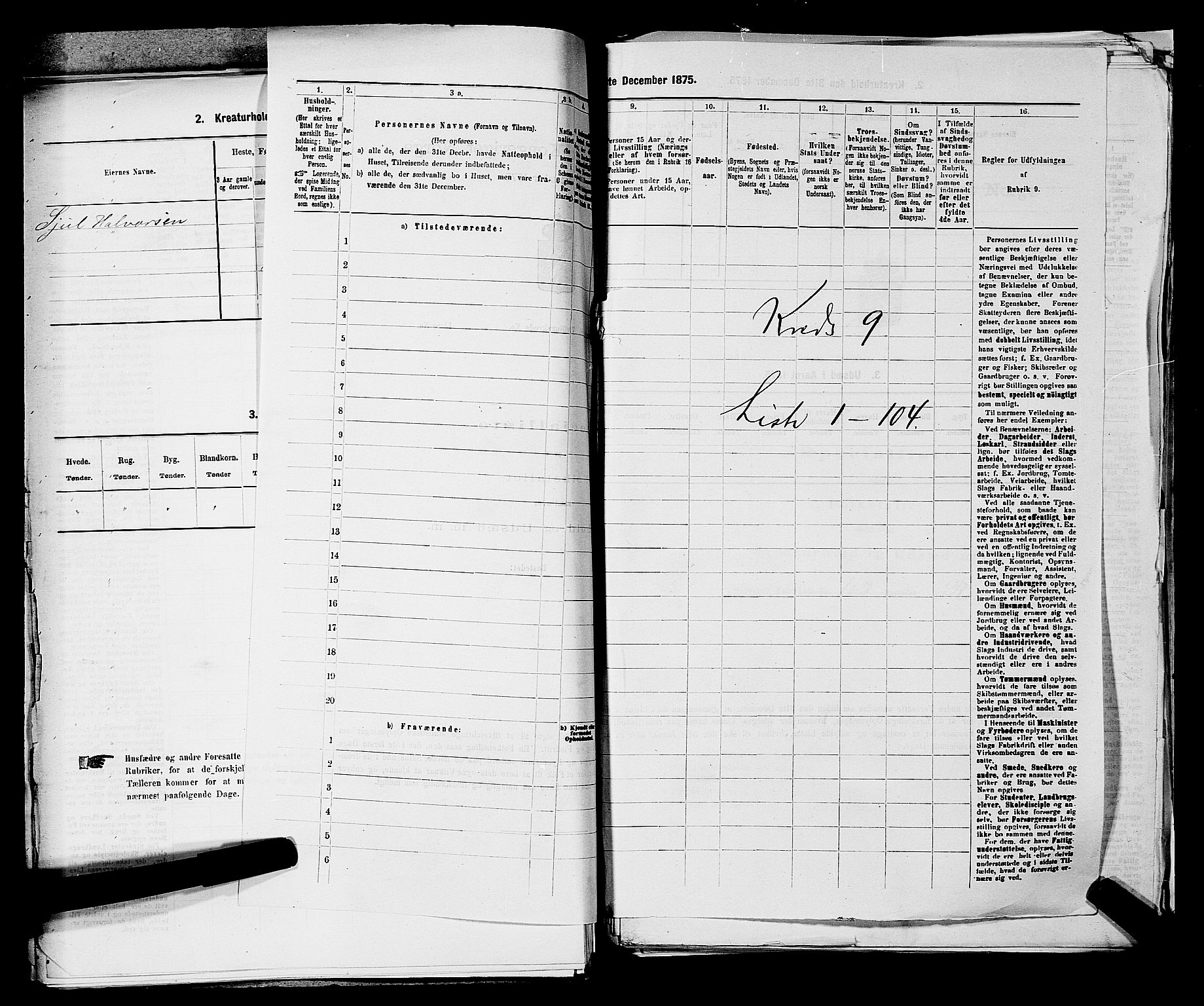SAKO, 1875 census for 0724L Sandeherred/Sandeherred, 1875, p. 2095
