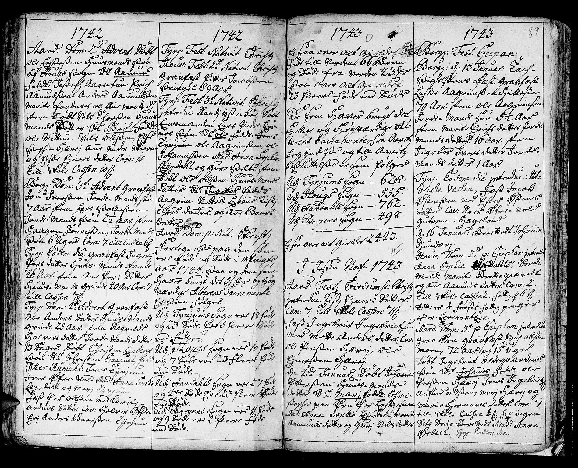 Lærdal sokneprestembete, SAB/A-81201: Parish register (official) no. A 1, 1711-1752, p. 89